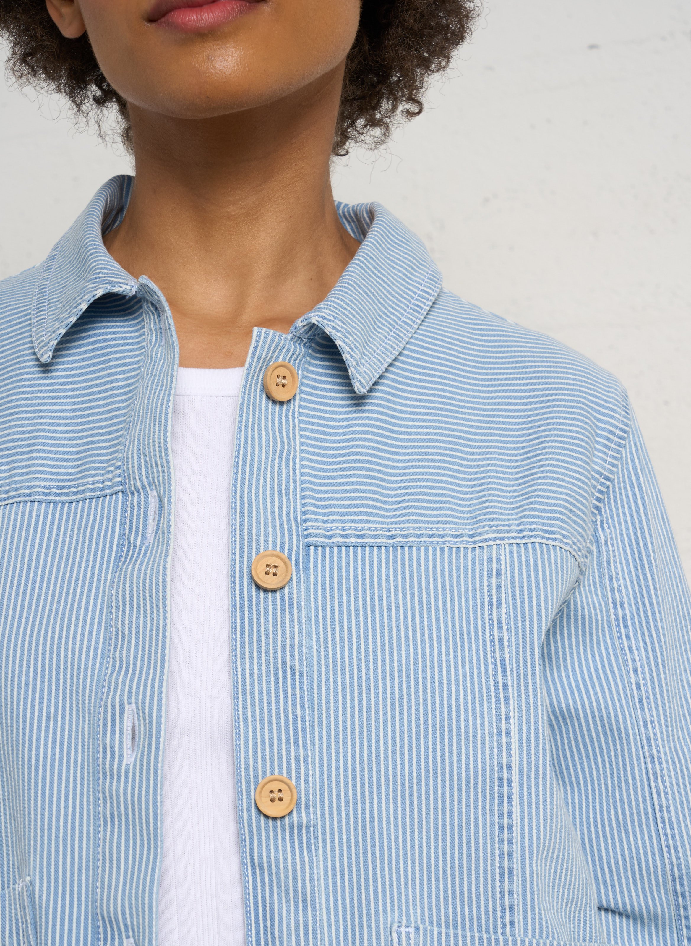 Jeansjacke mit Streifen ARMOR LUX Blau