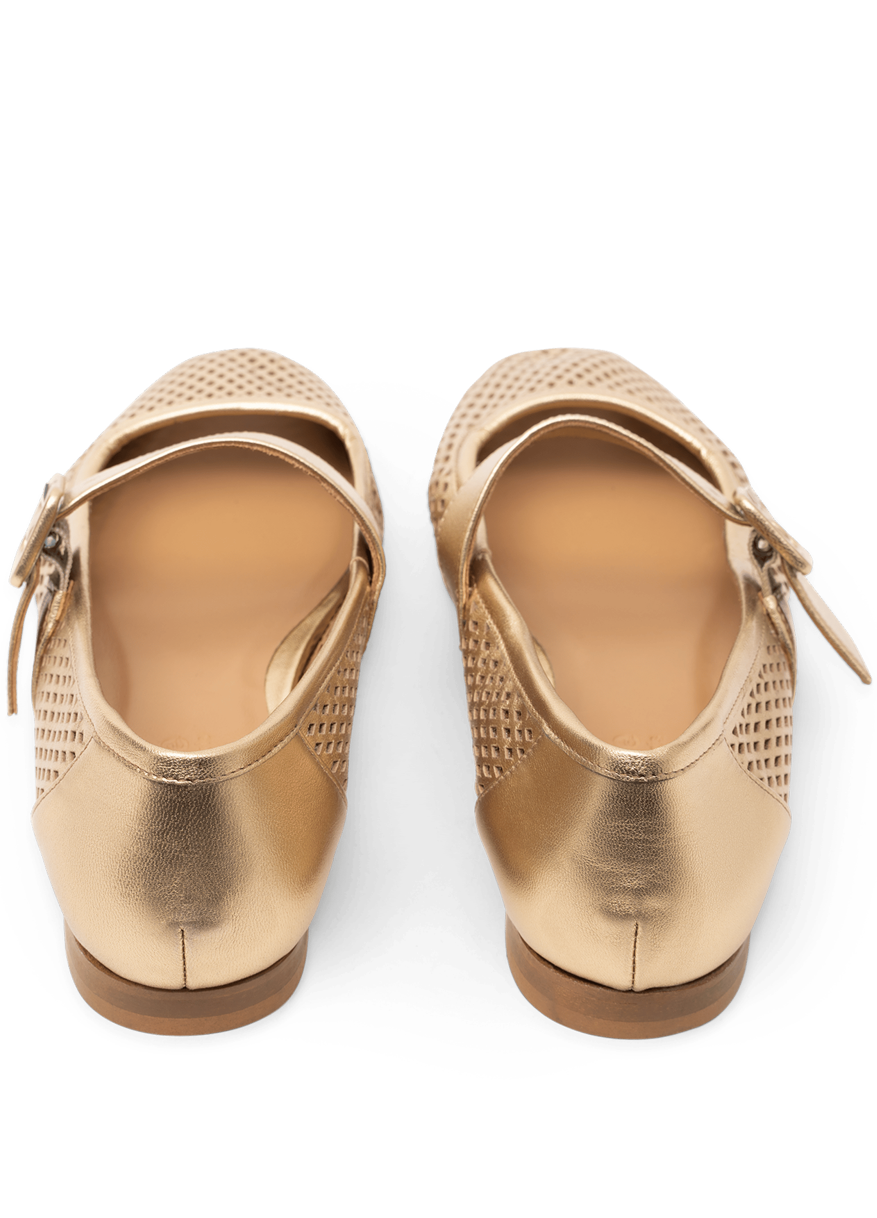 Gold nappa leather ballet flats PARALLELE PARIS Golden