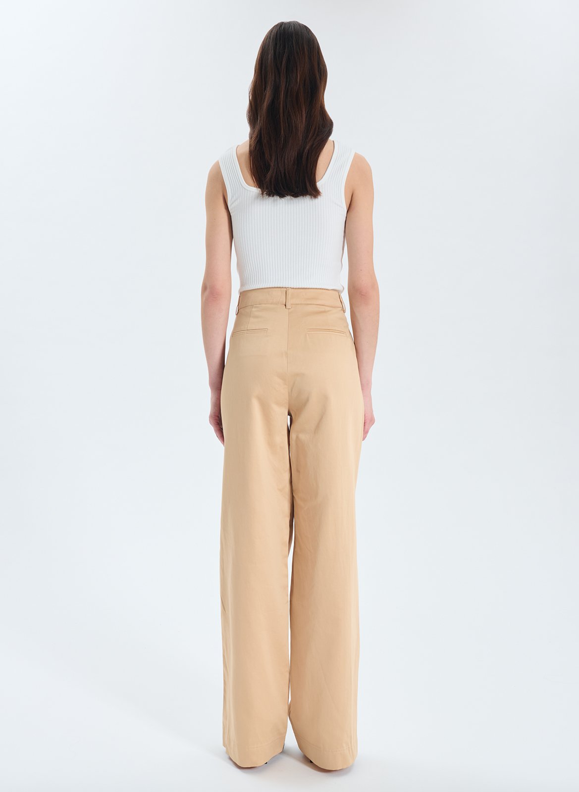 Pantalon large à pinces uni  ZAPA Beige