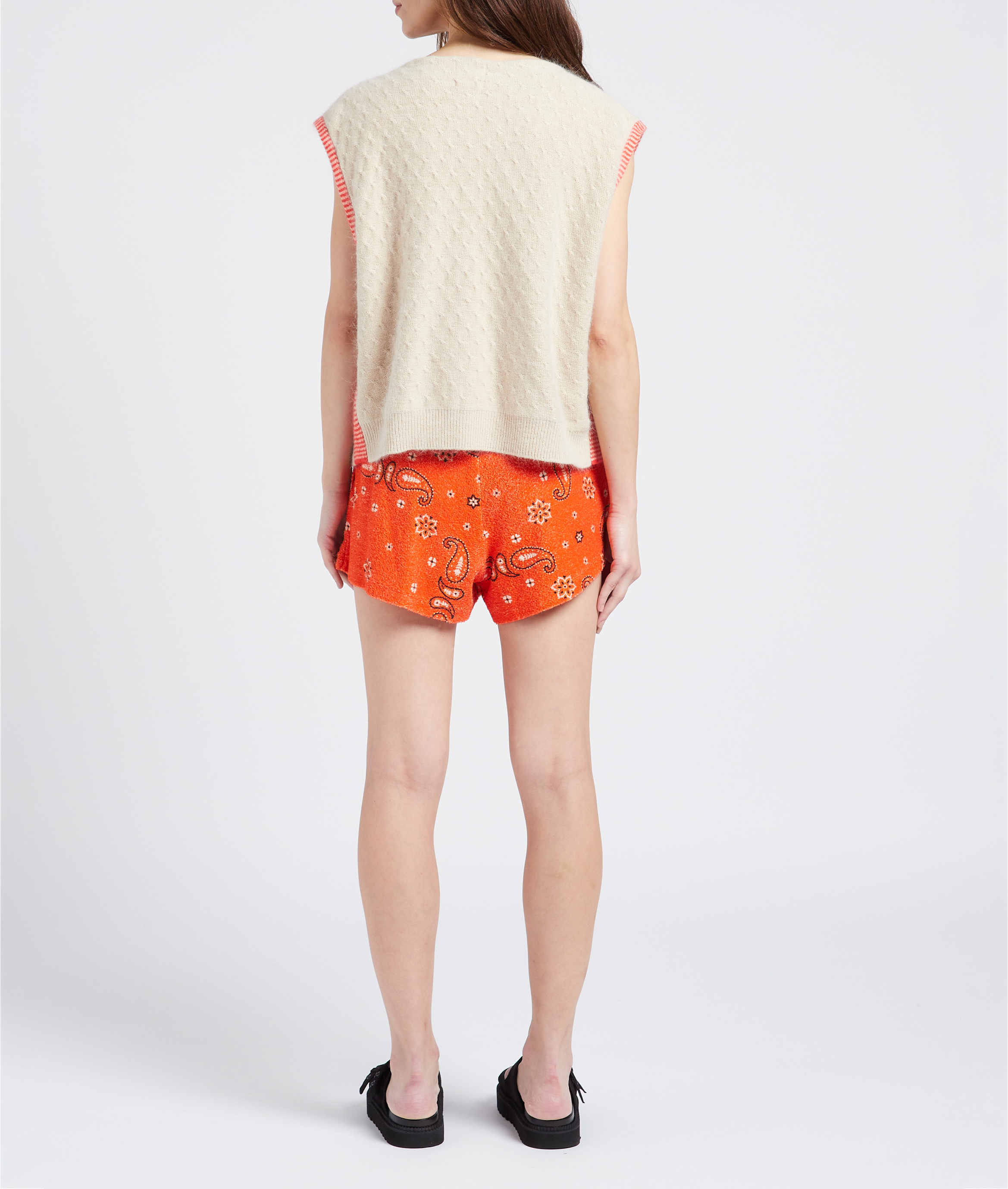 Printed organic cotton terry-look shorts BELLEROSE Grey