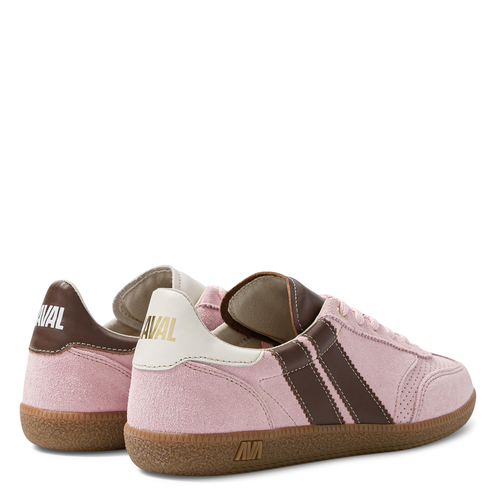 Baskets basses en cuir velours CAVAL Rose
