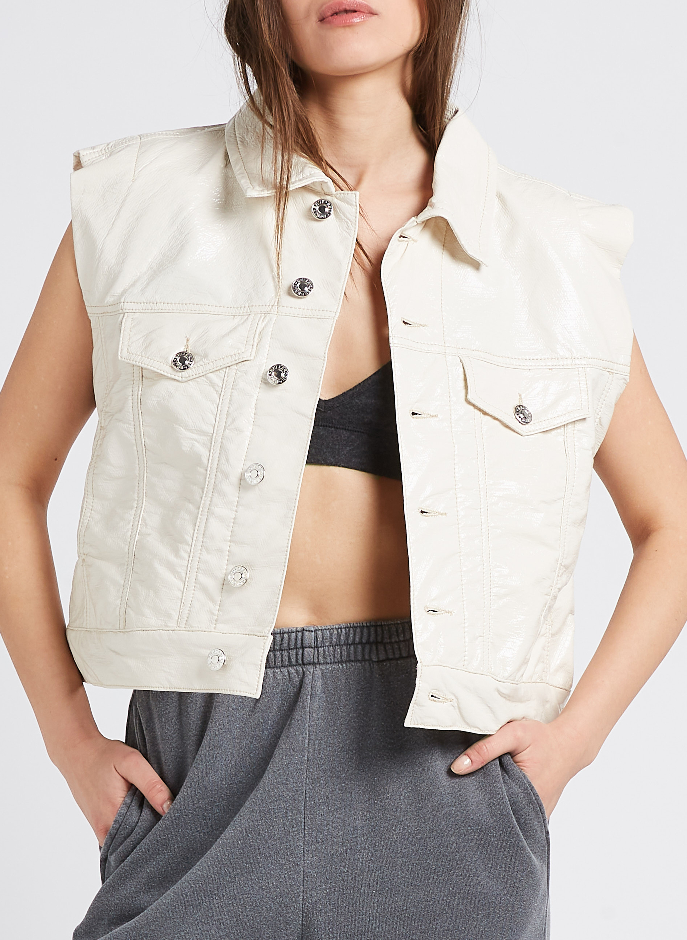 Cropped cotton-blend jacket with classic collar BELLEROSE Beige