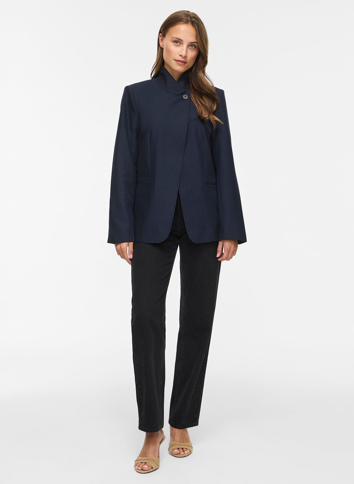 Gerader Blazer mit Stehkragen VILA Blau