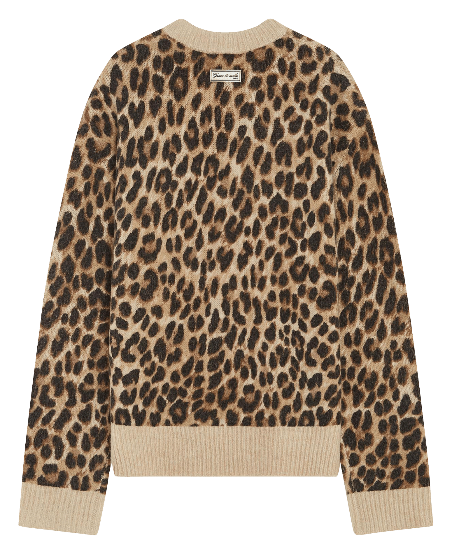 Pull boxy col rond  GRACE ET MILA Brown