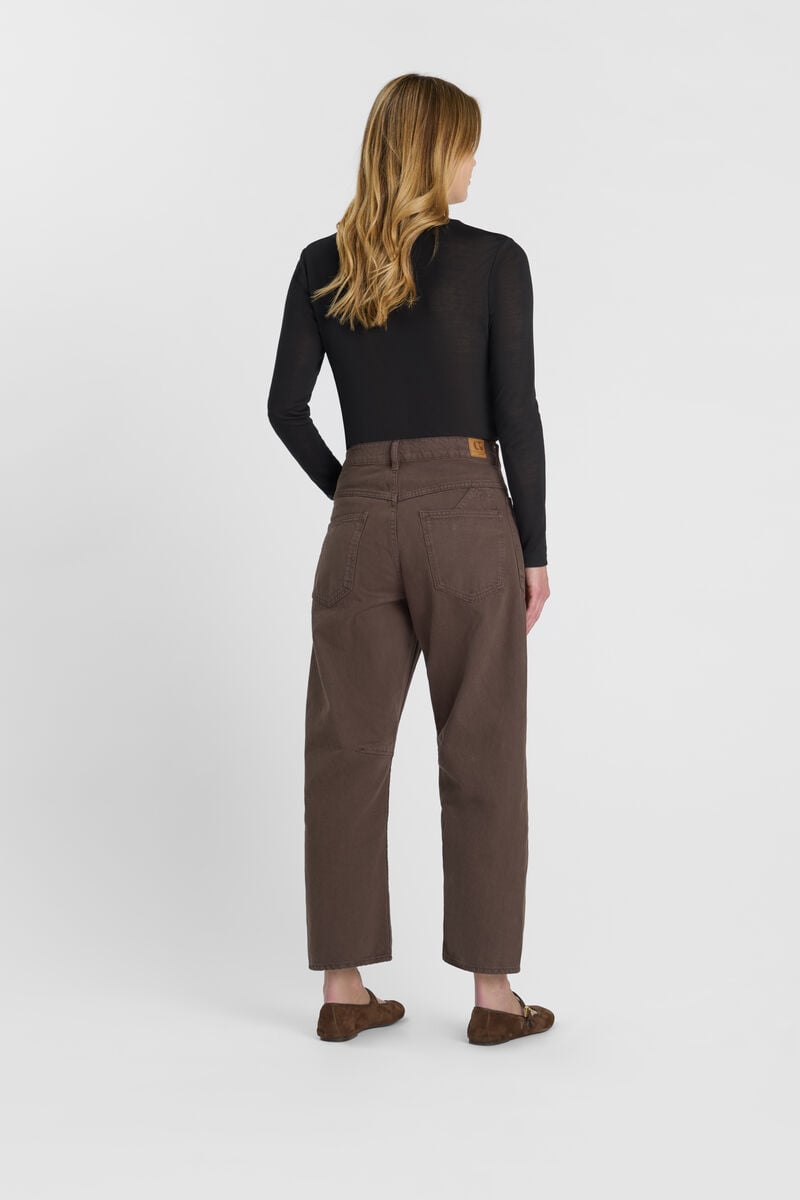 Loose jeans, wide leg, length 34 LE TEMPS DES CERISES Brown