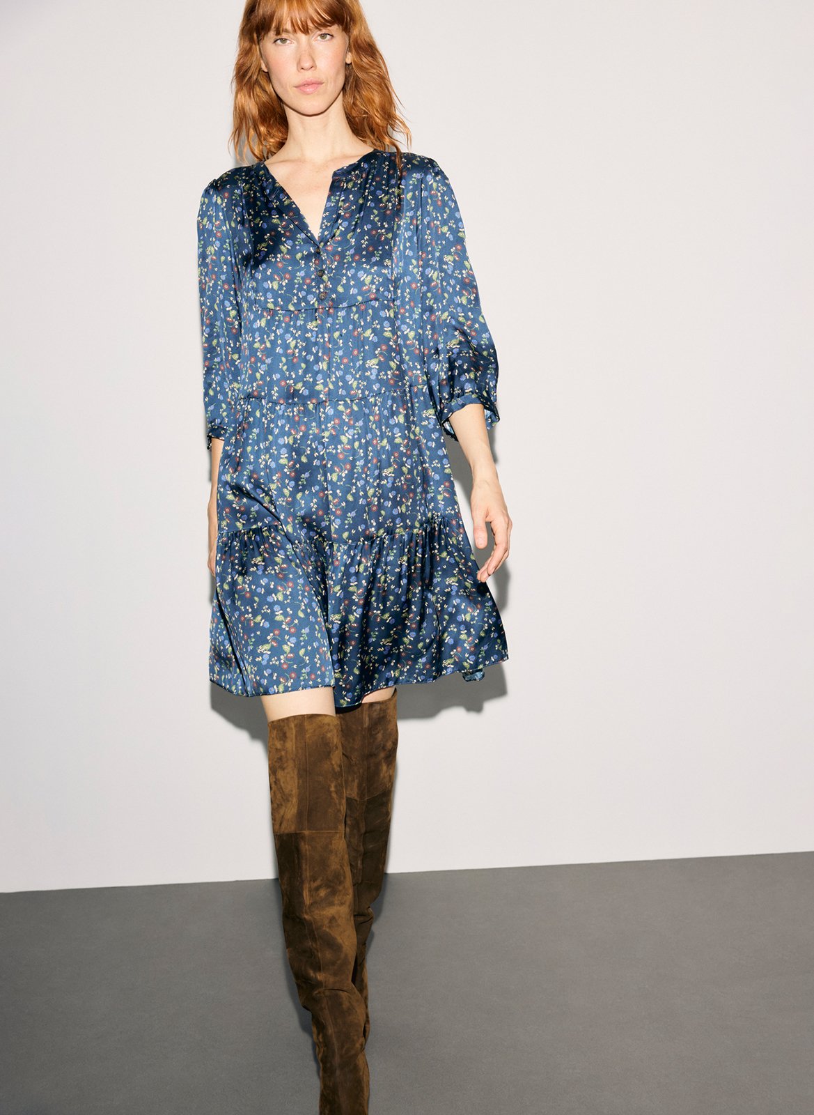 Robe courte col tunisien  GERARD DAREL Bleu