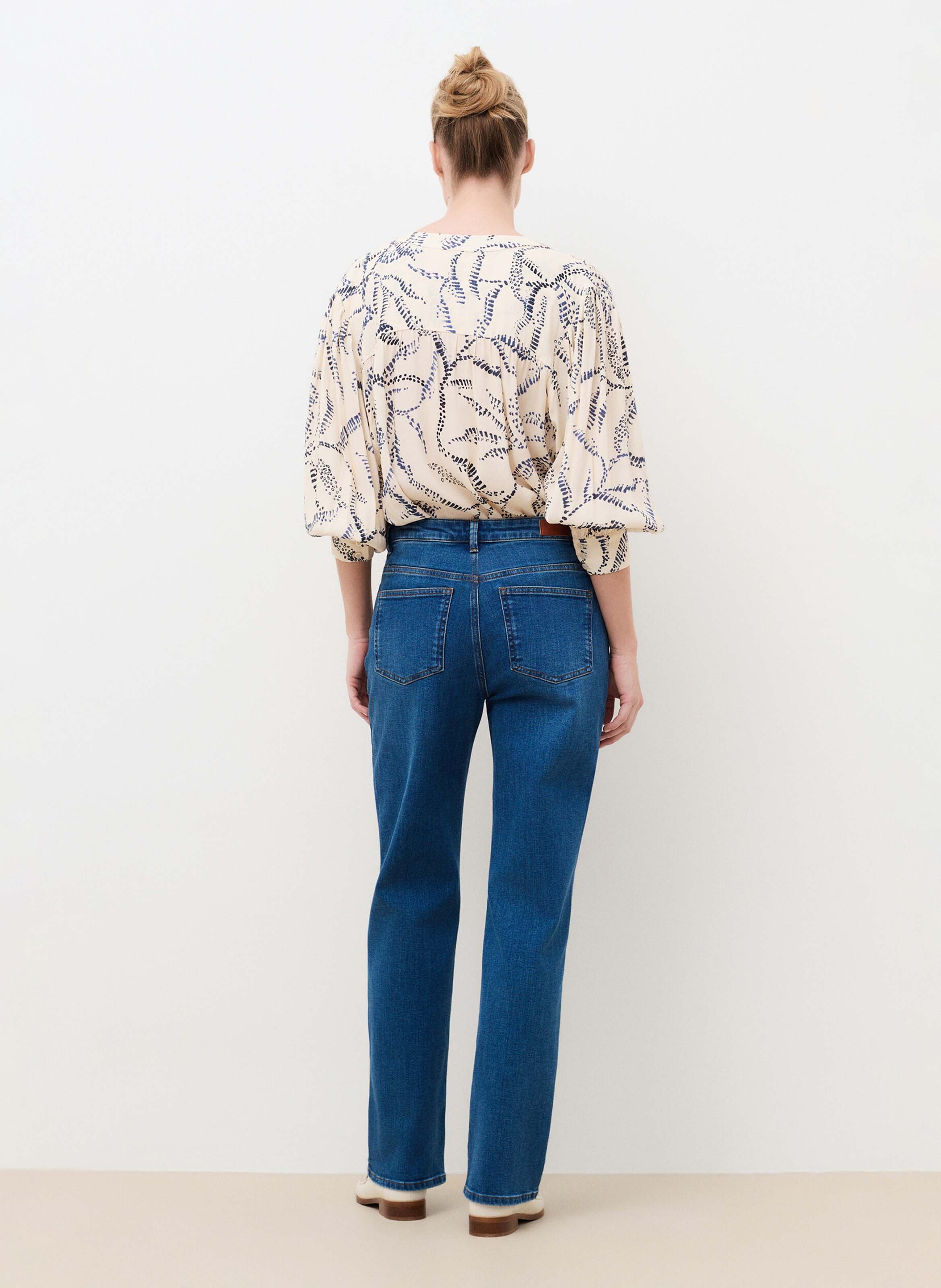 Straight-fit jeans van katoenmix CAROLL Blauw