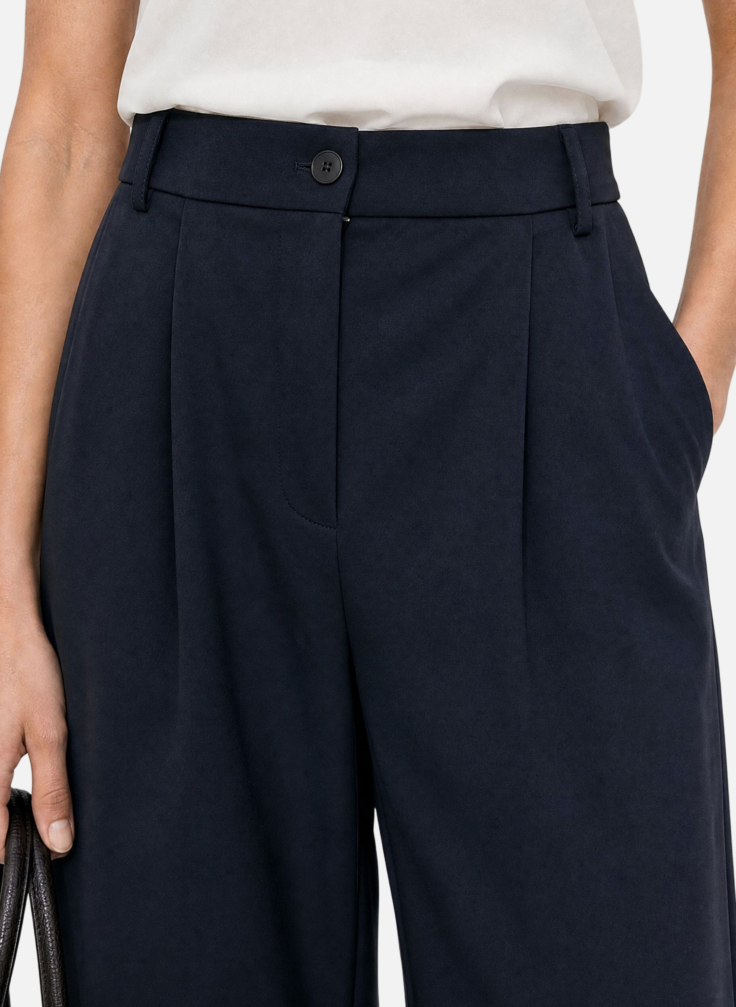 Wide-leg tailored wool blend trousers THE KOOPLES Blue