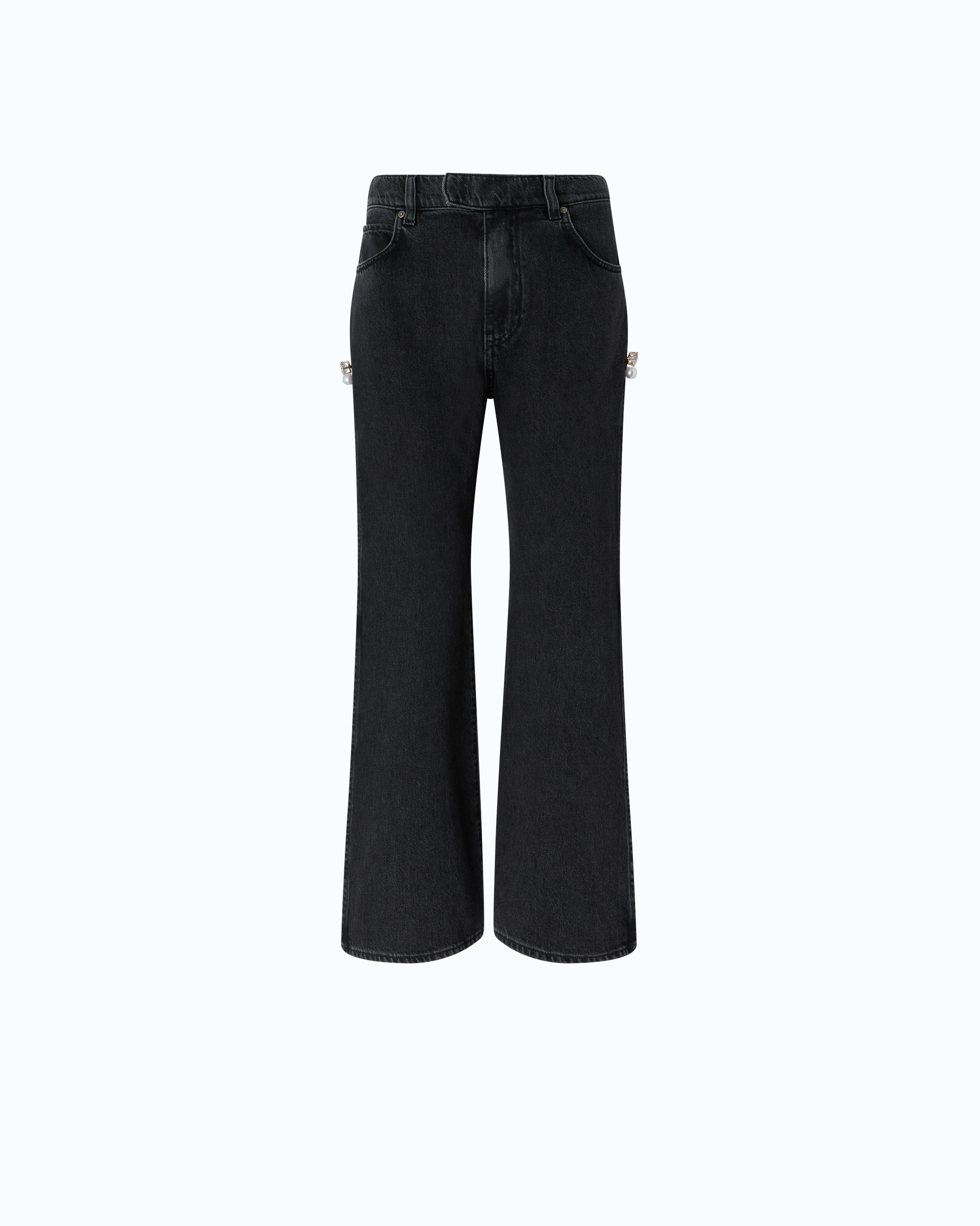 Jean wide leg fendu sur les côtés PINKO Noir