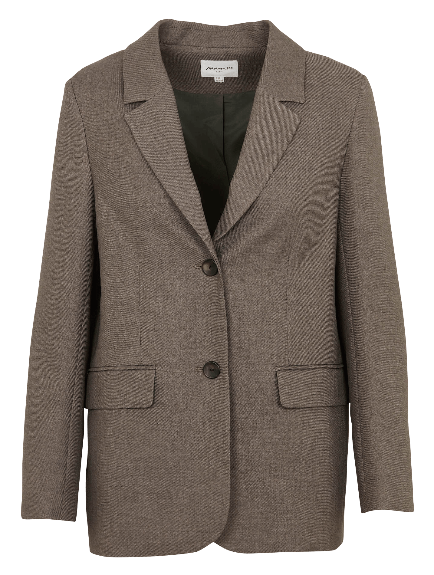 Gerade geschnittener Blazer mit Knopfleiste MAISON 123 Grau