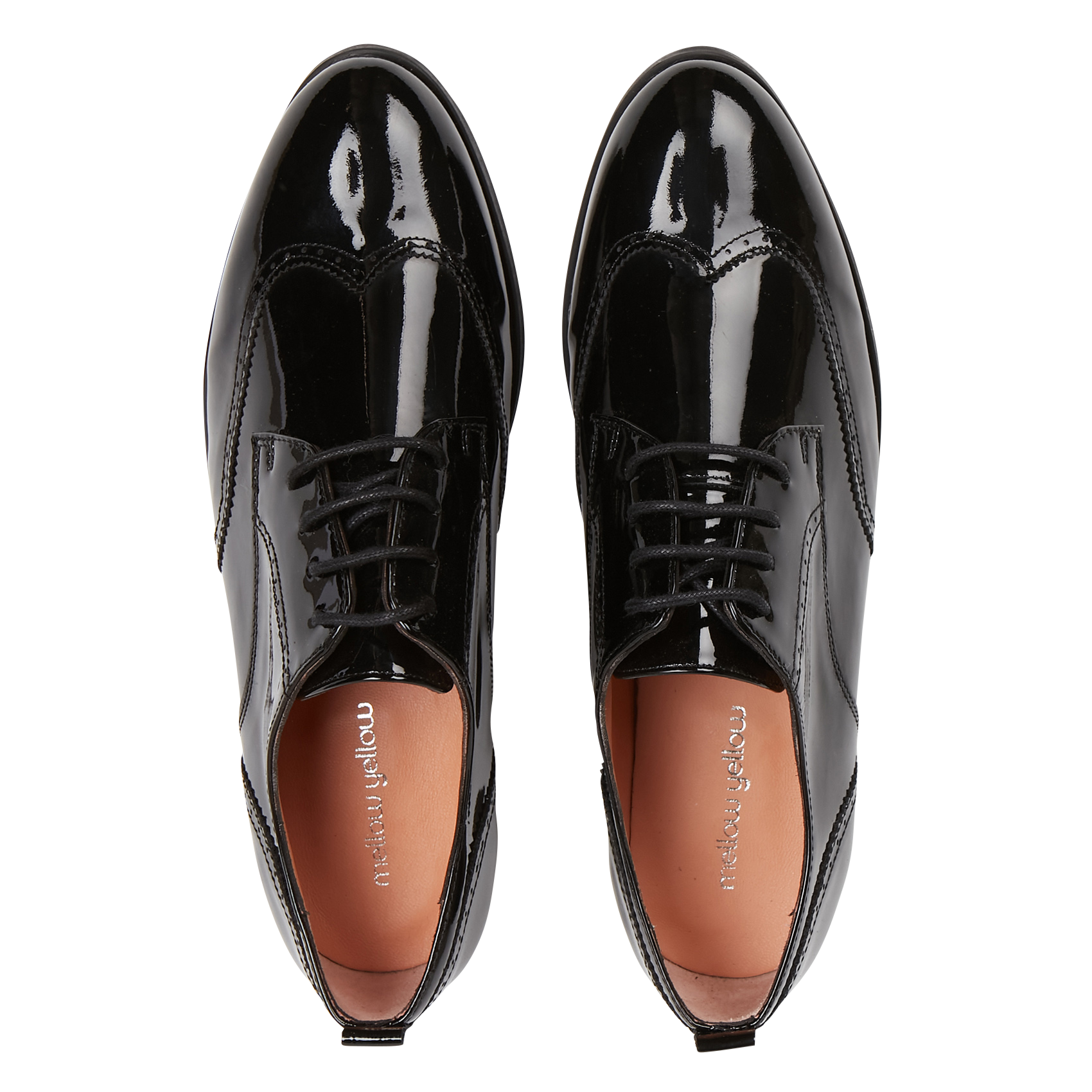 Patent leather Derby shoes MELLOW YELLOW Black