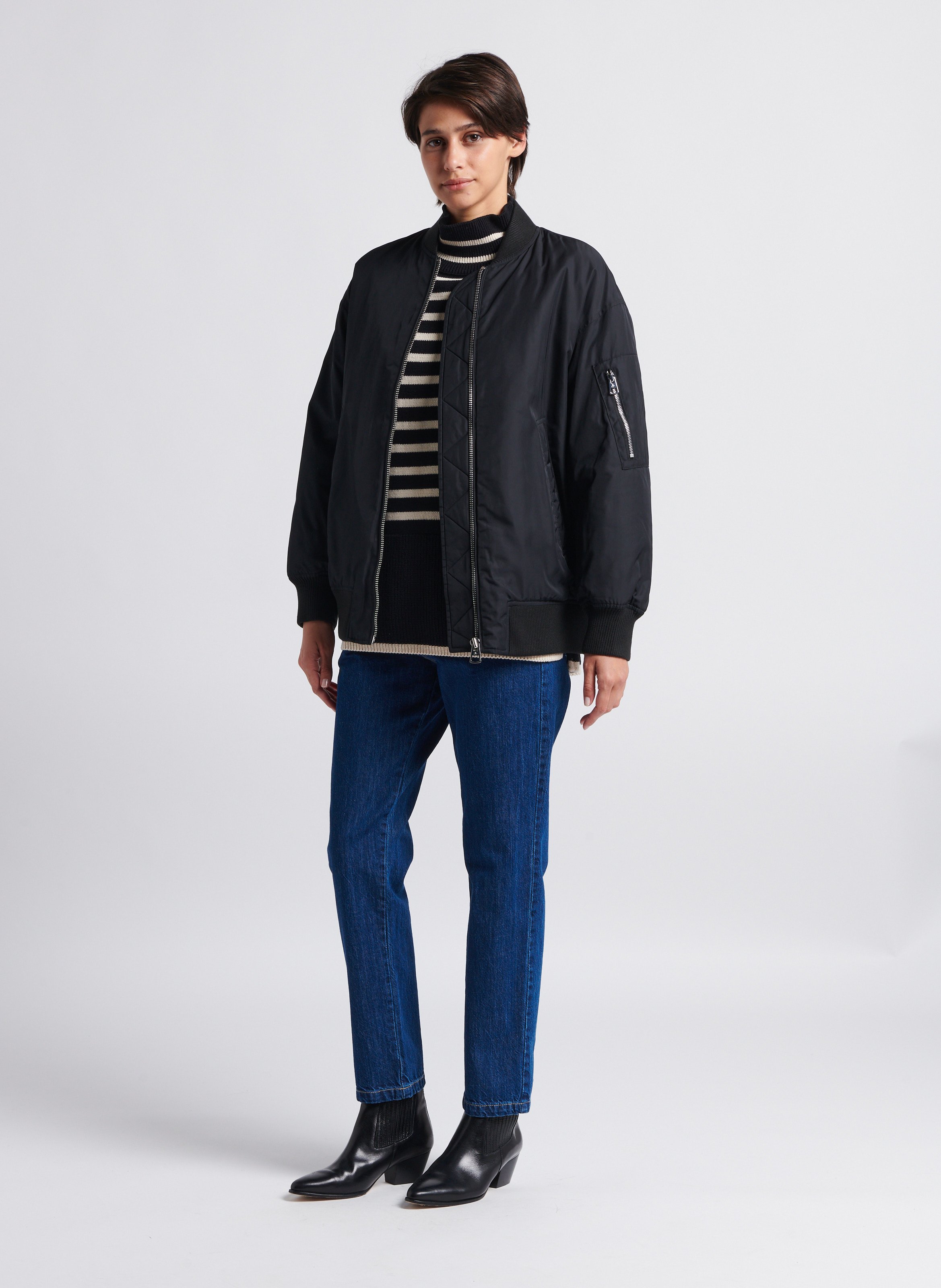 Mom-fit jeans met hoge taille en gelaagd effect Bruin