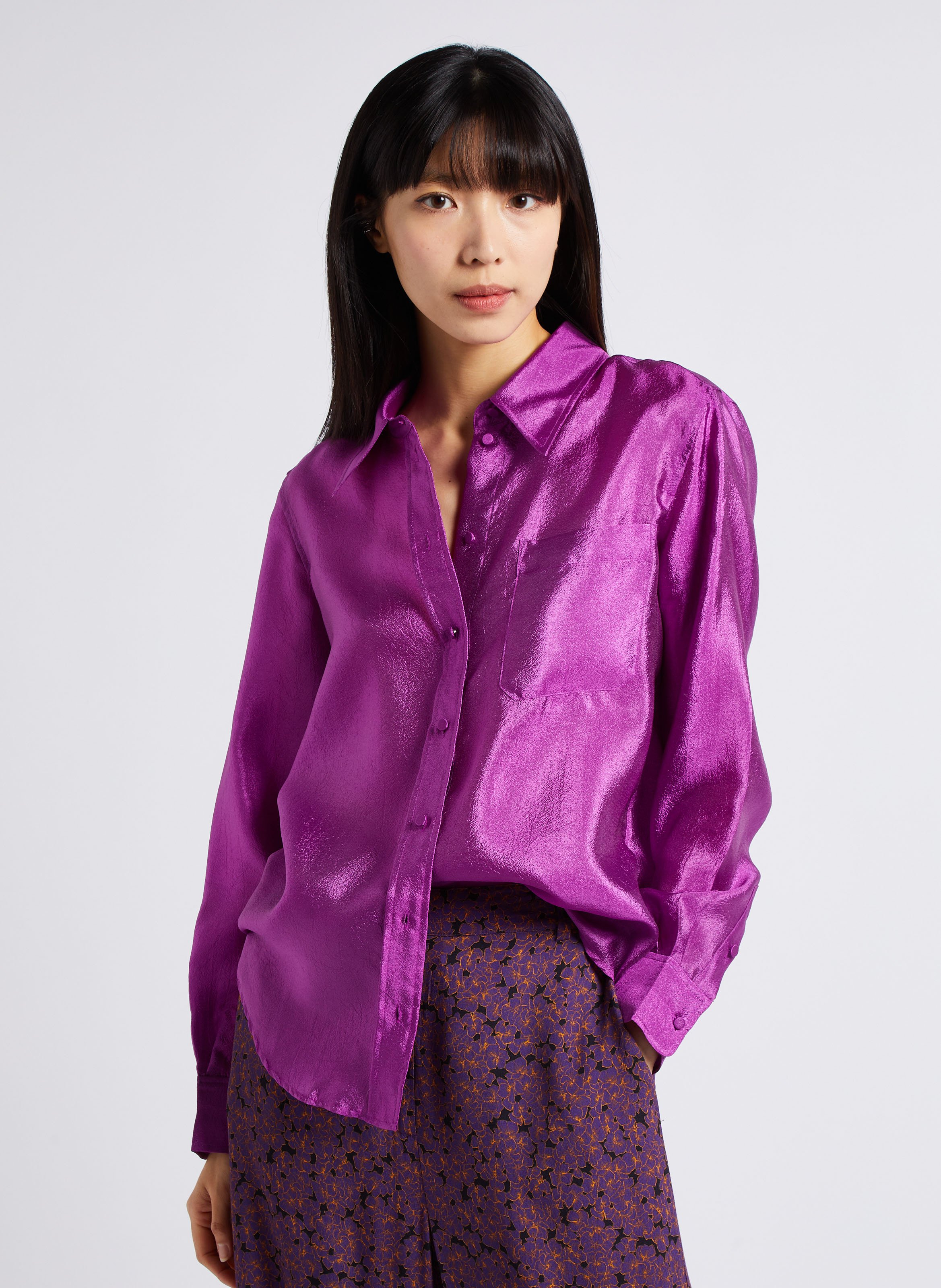 Camisa holgada con cuello clásico ATTIC AND BARN Rosa