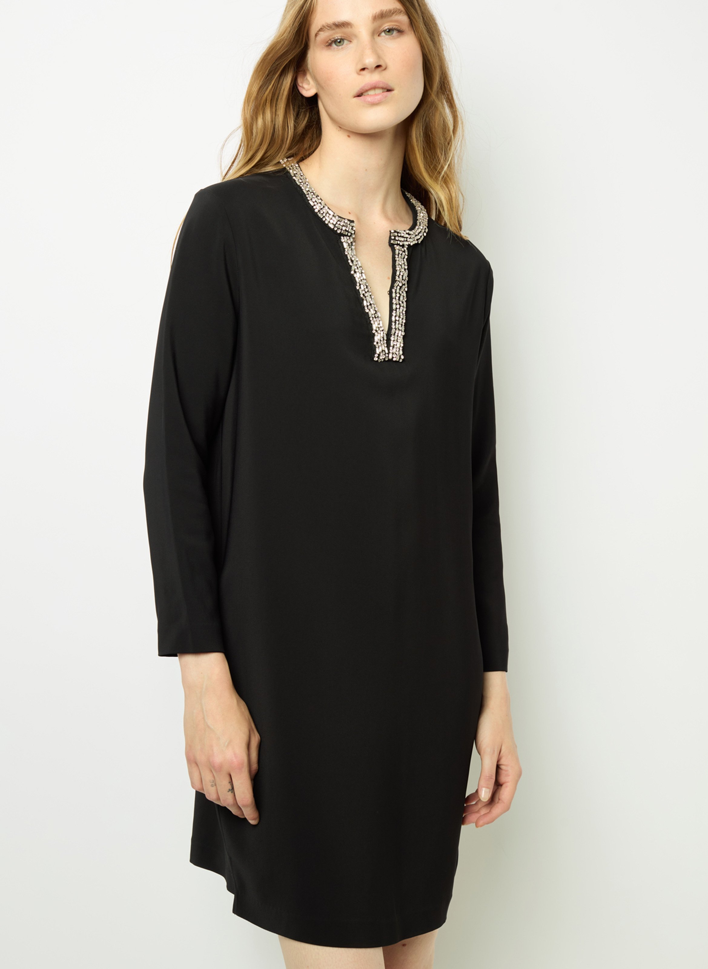 Robe col tunisien Noir