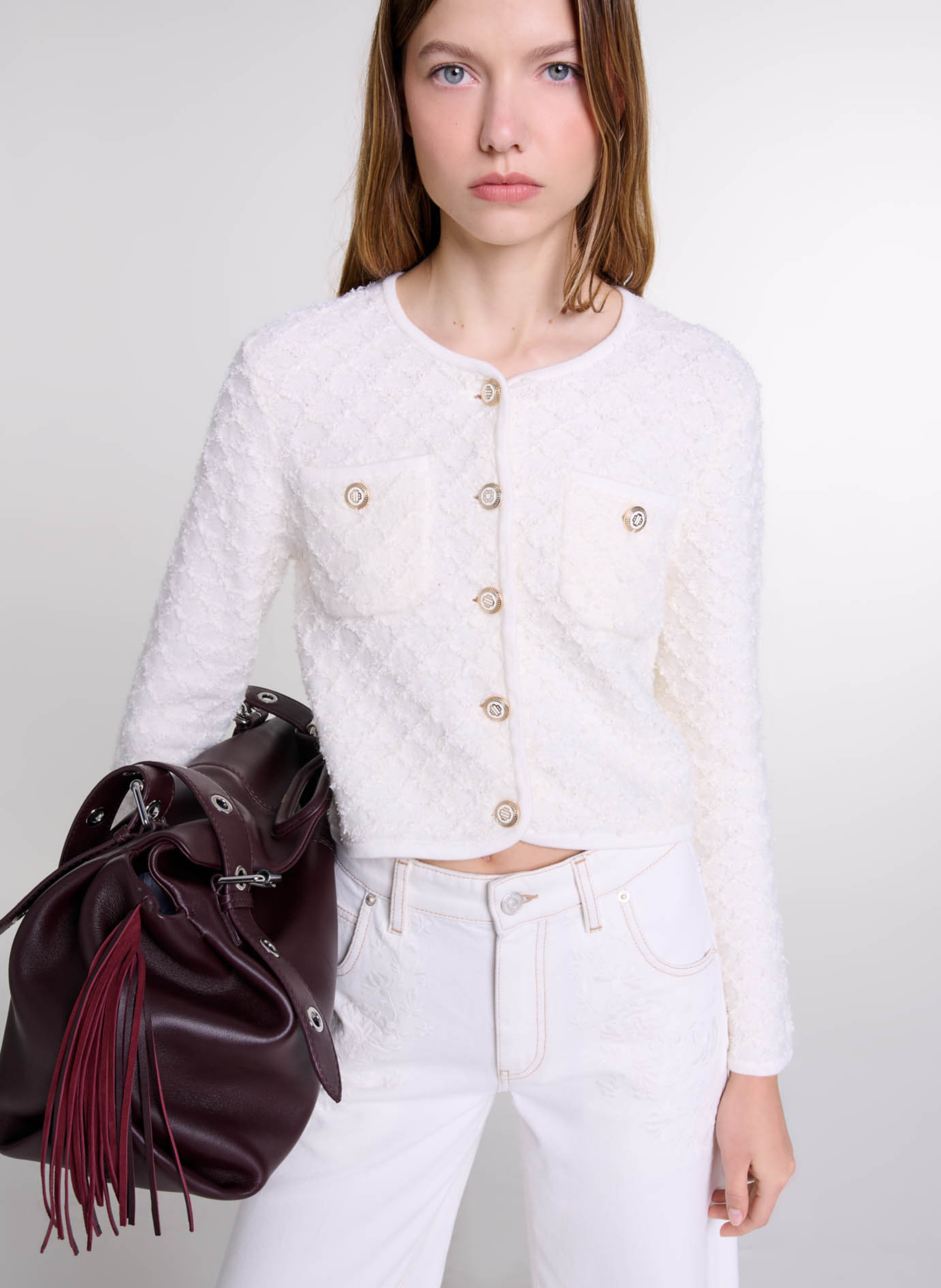 Maje white cardigan best sale