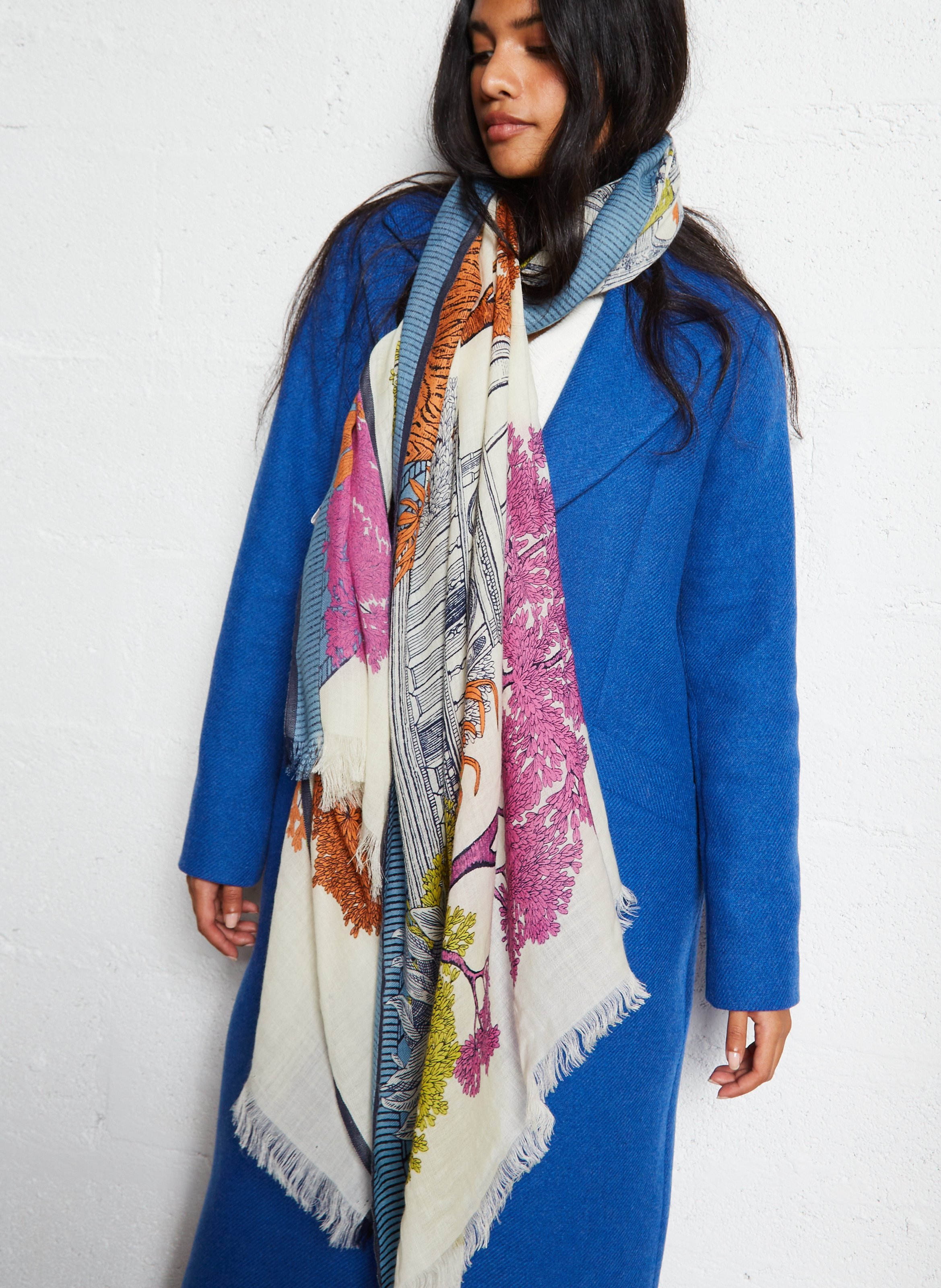 Bedruckter Foulard aus Wolle INOUI EDITIONS Mehrfarbig
