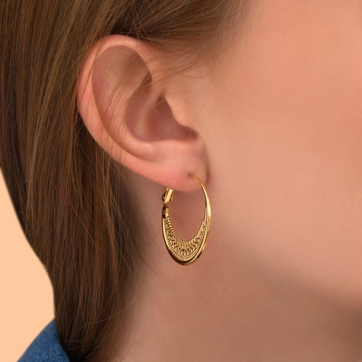 Gold-plated Noor hoop earrings SATELLITE PARIS Golden