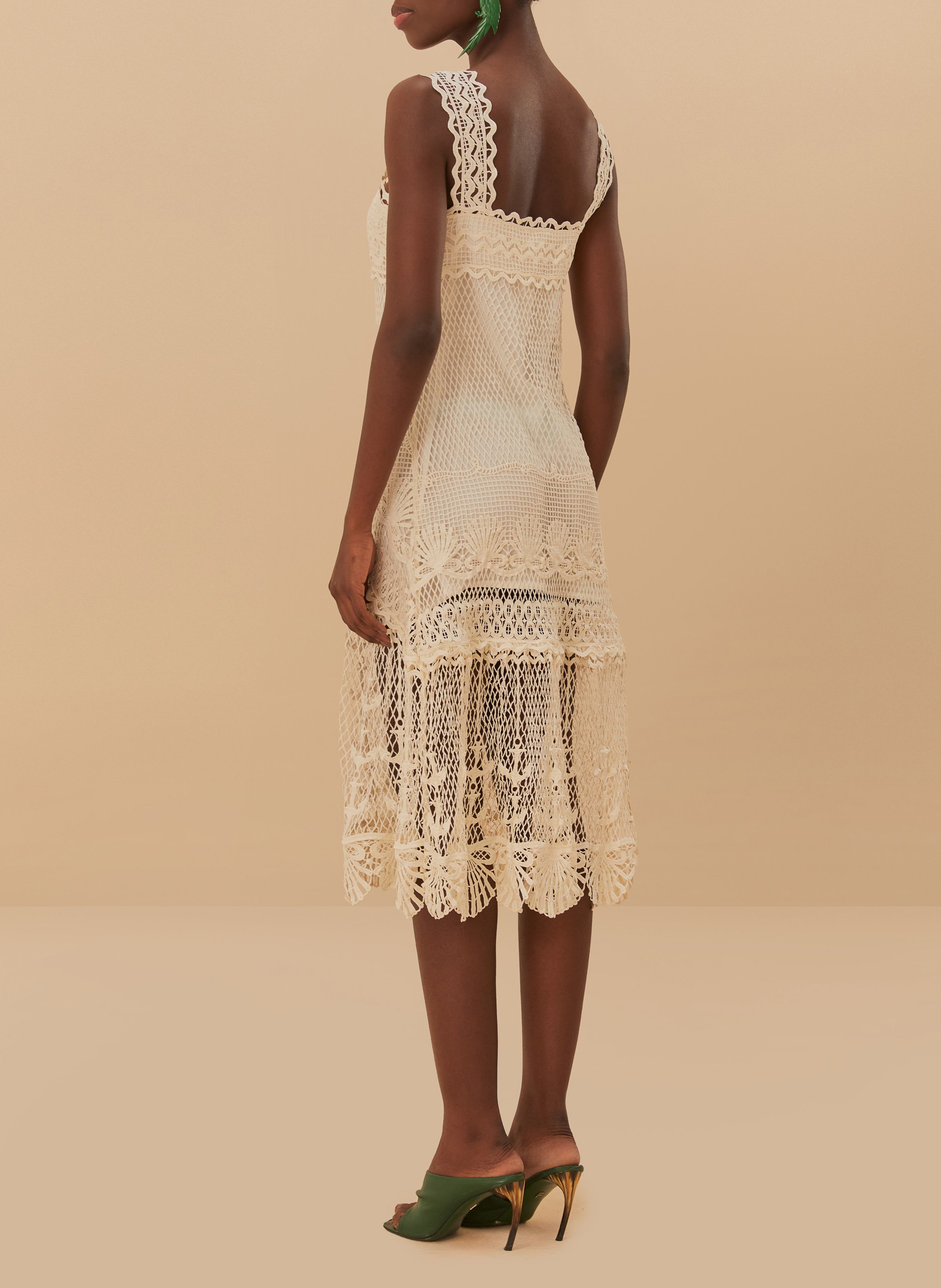 Long guipure dress FARM RIO White