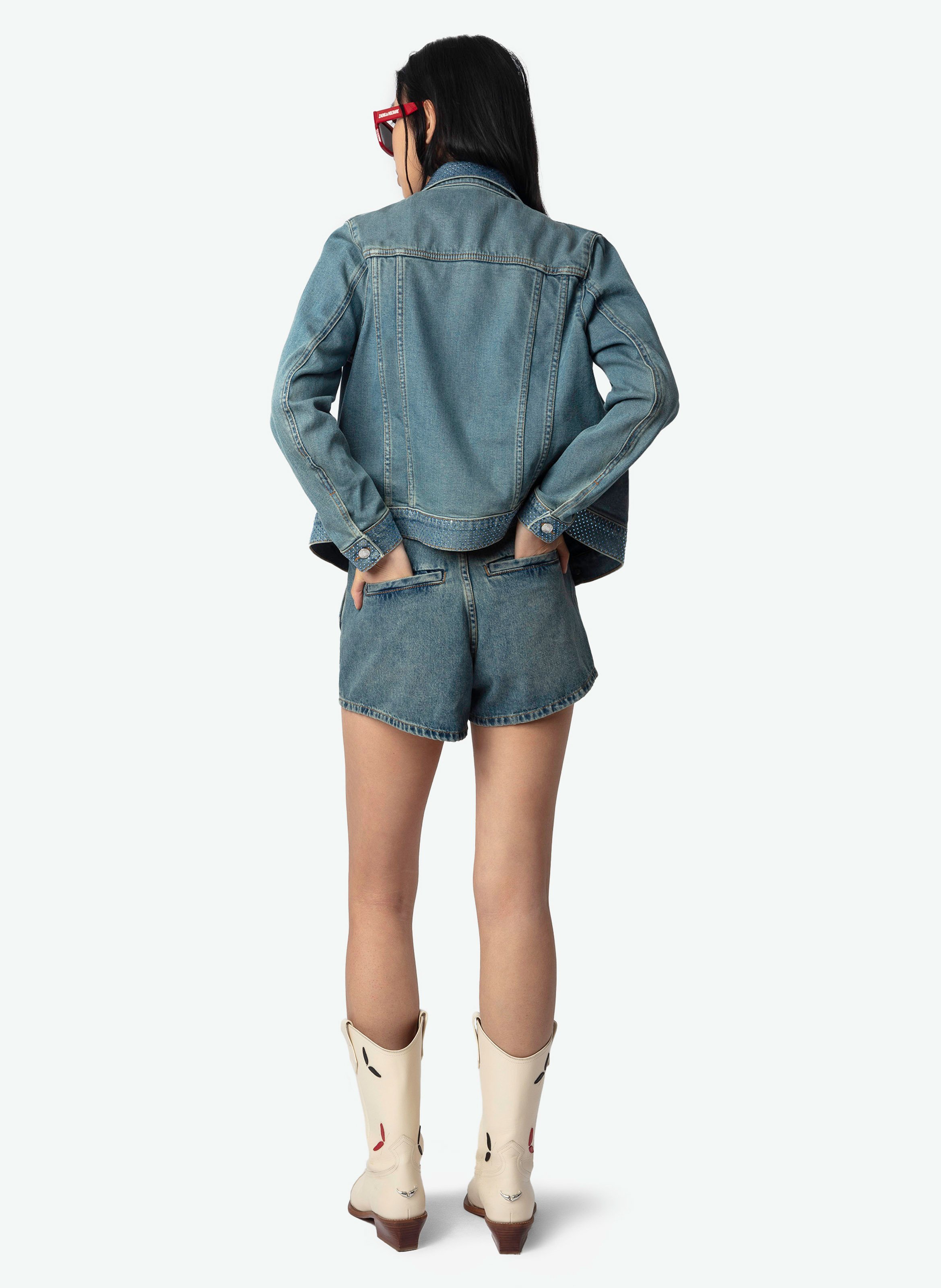 Baumwoll-Mix-Jacke mit klassischem Kragen ZADIG&VOLTAIRE Blau