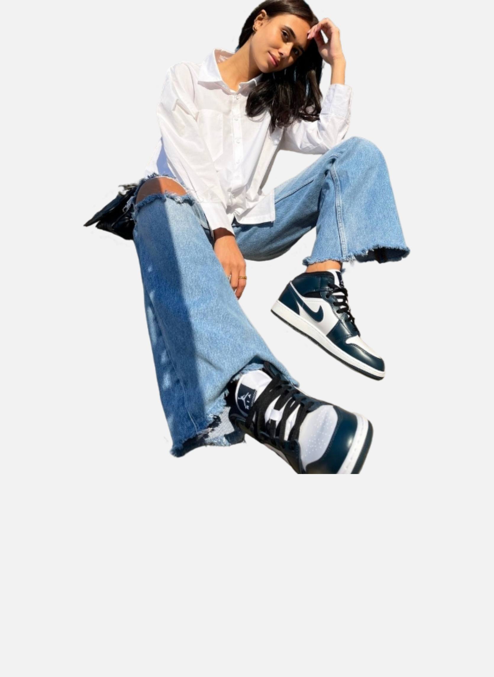 High-top leather sneakers Jordan Blue