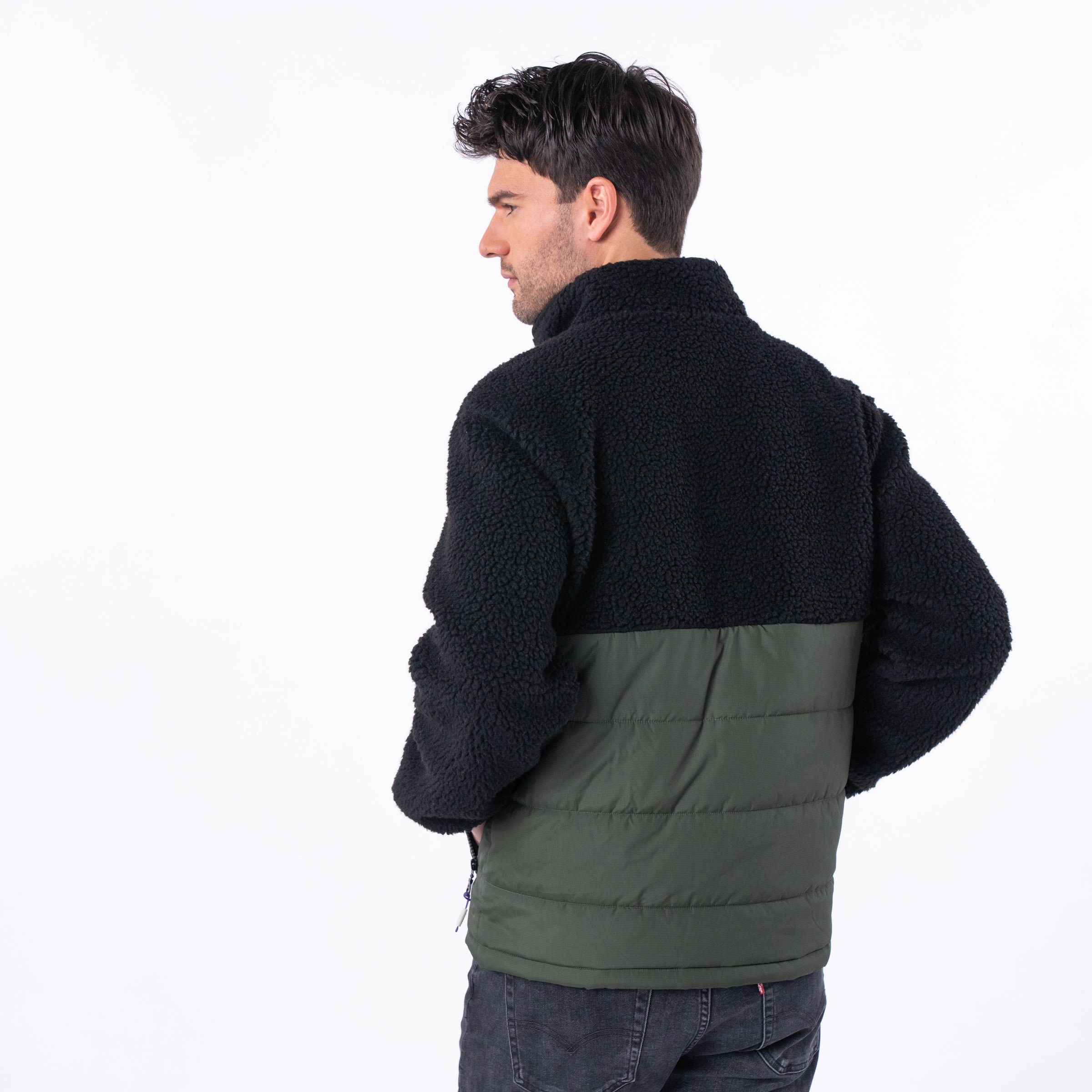 Sherpa bi-material jacket BILLYBELT Black