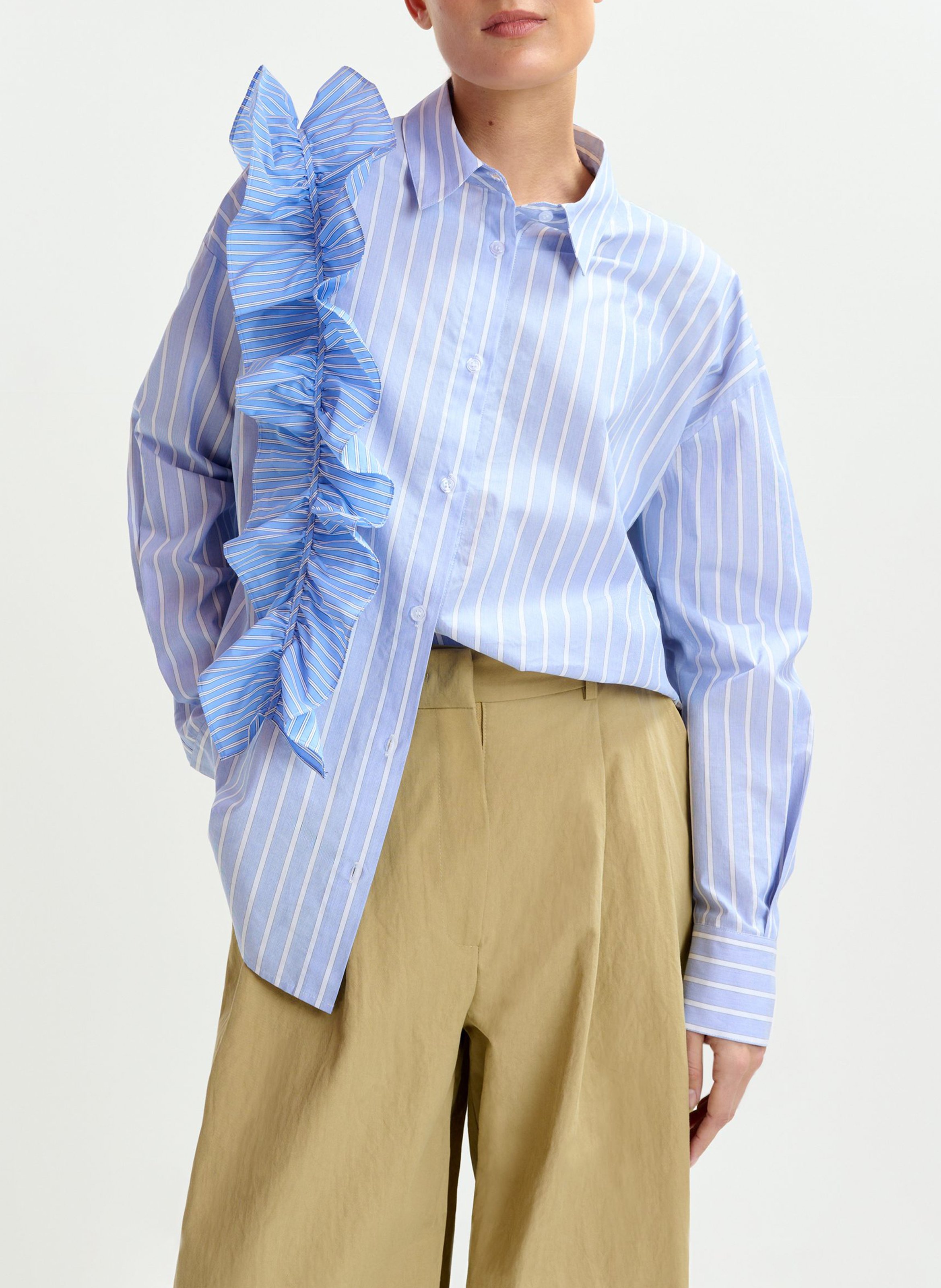 Chemise col classique manches contrastantes en coton ESSENTIEL ANTWERP