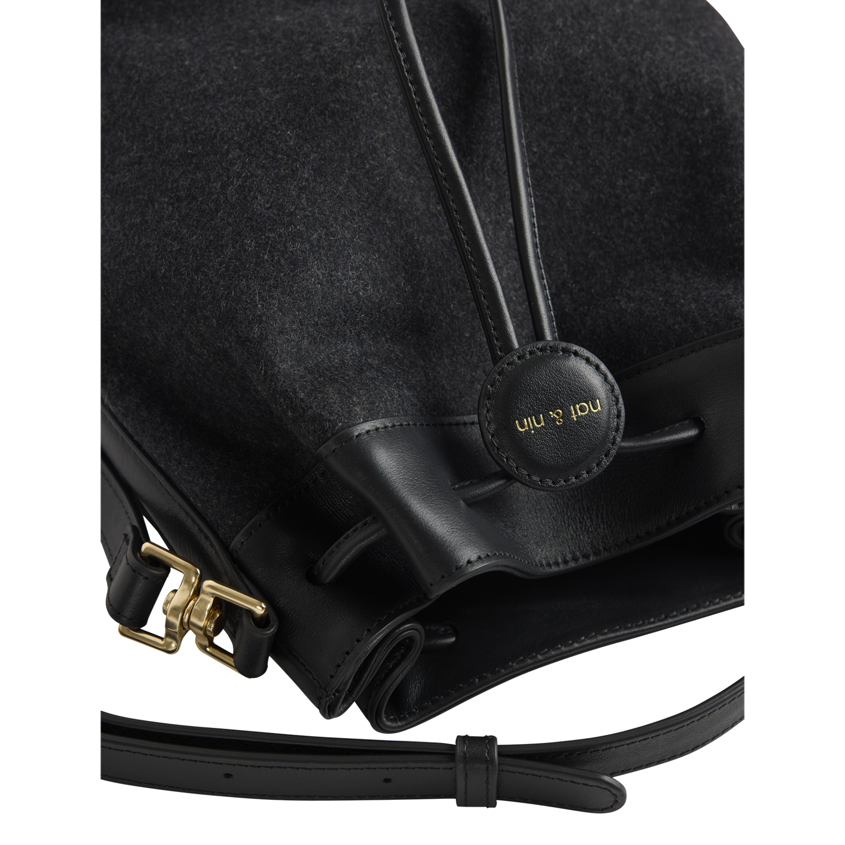Sac seau en cuir mélangé NAT & NIN Noir