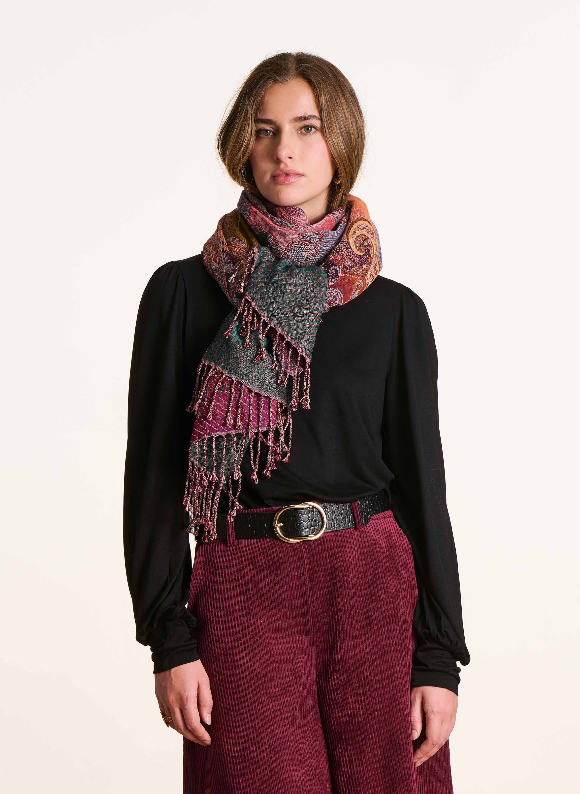 Echarpe en coton mélangé LA FEE MARABOUTEE Rouge