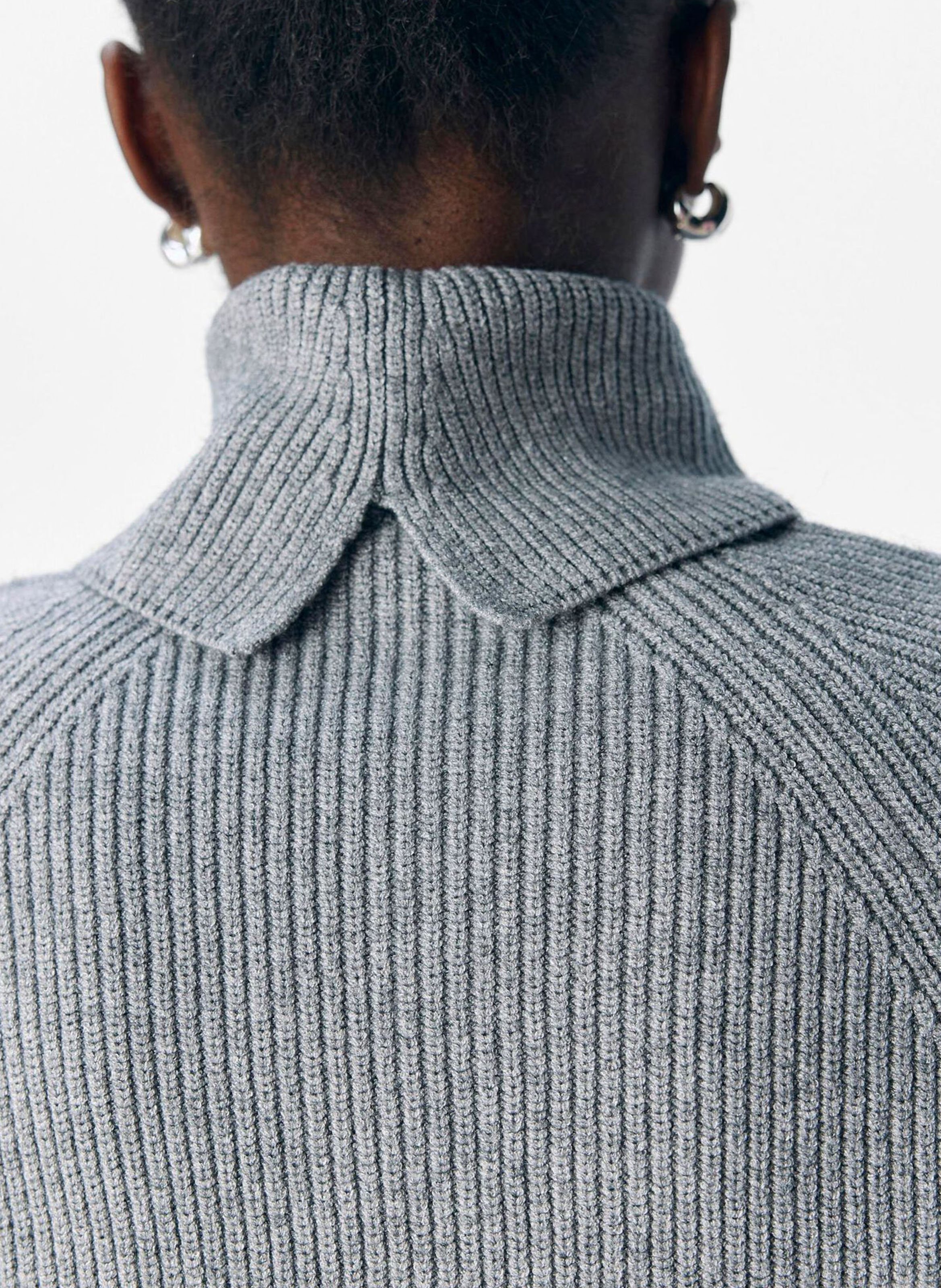 Rechte, gebreide coltrui OBJECT Grijs