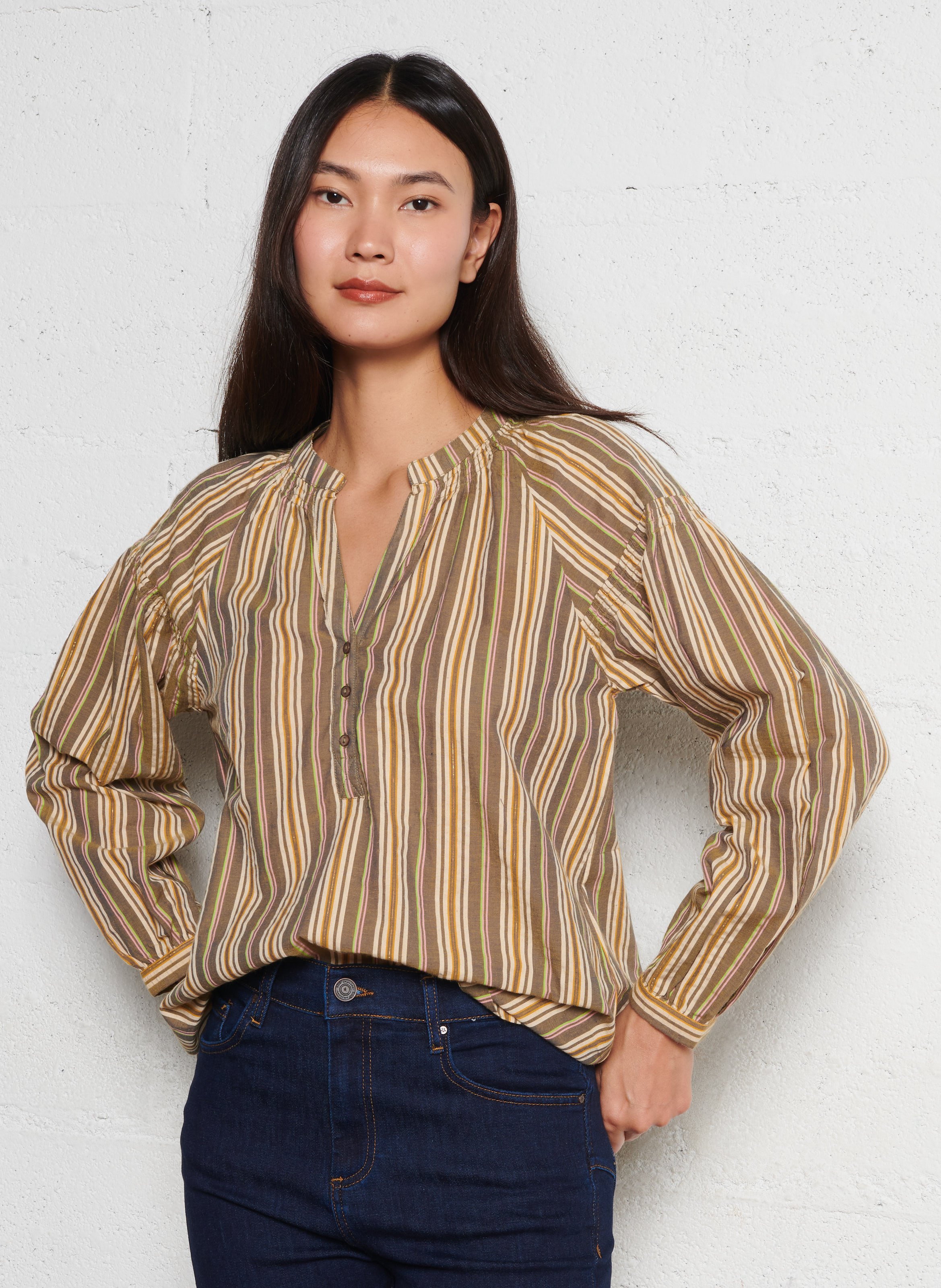 Blouse oversize en coton mélangé SUD EXPRESS Vert