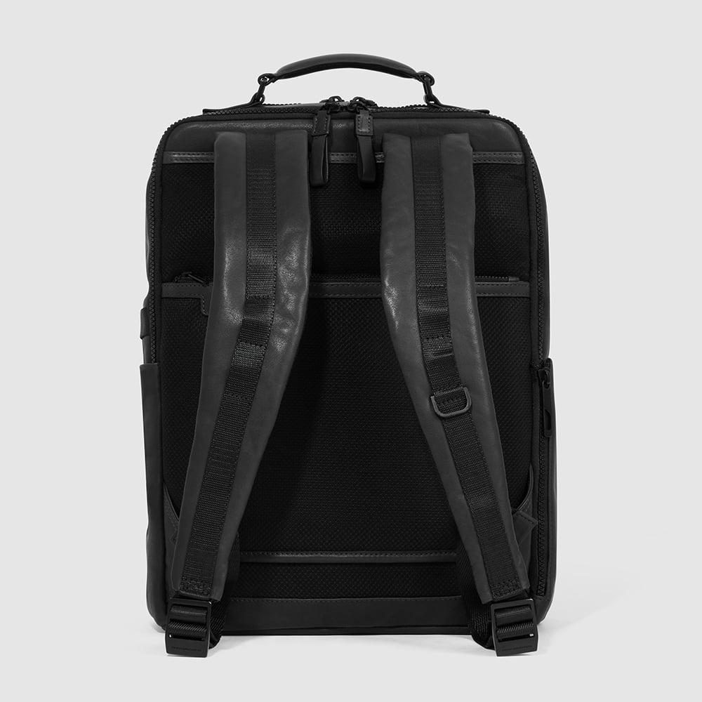 Leather backpack PIQUADRO Black