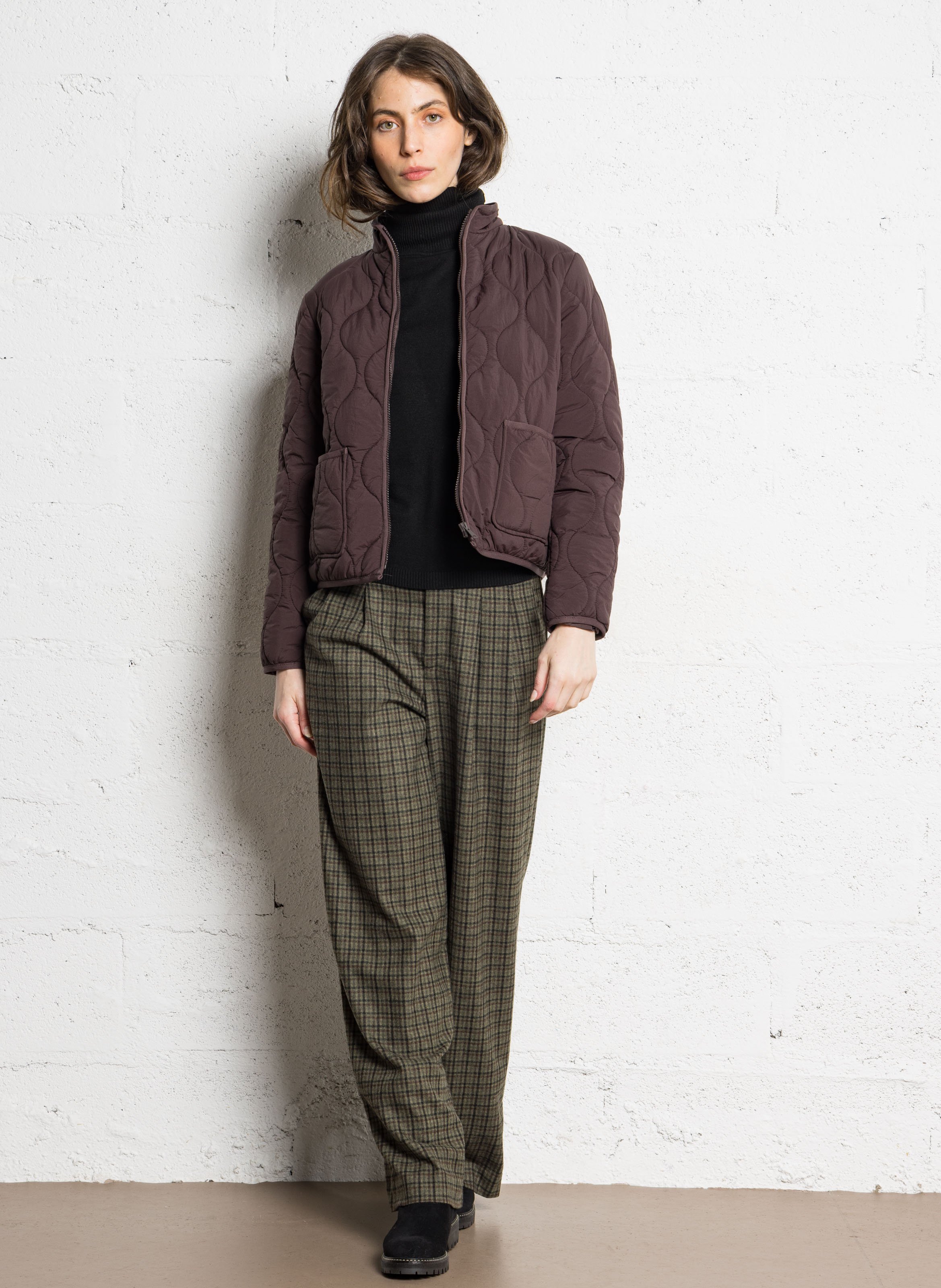 Veste droite matelassée  NICE THINGS Marron