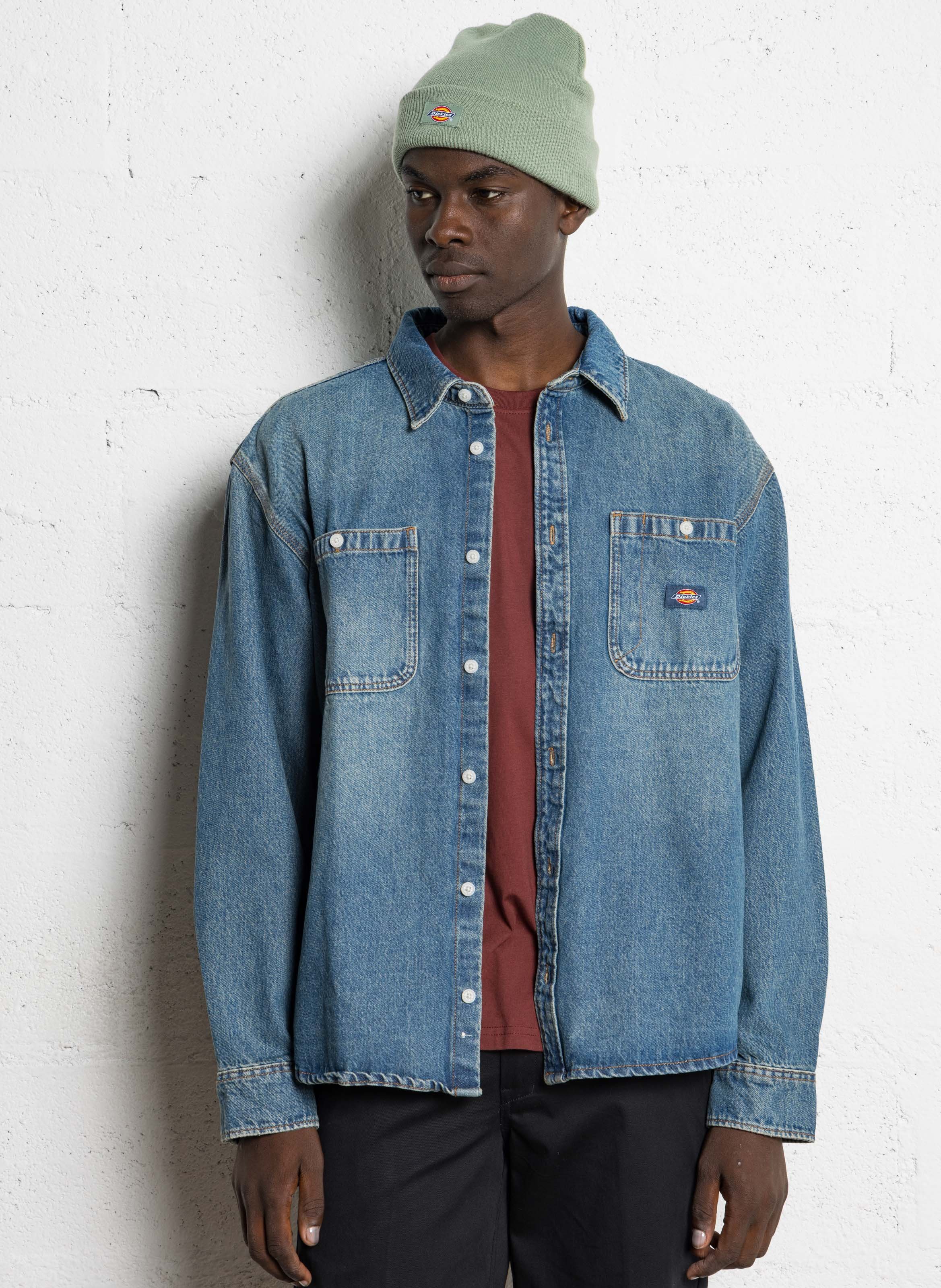 Oversized button-up denim shirt DICKIES Blue
