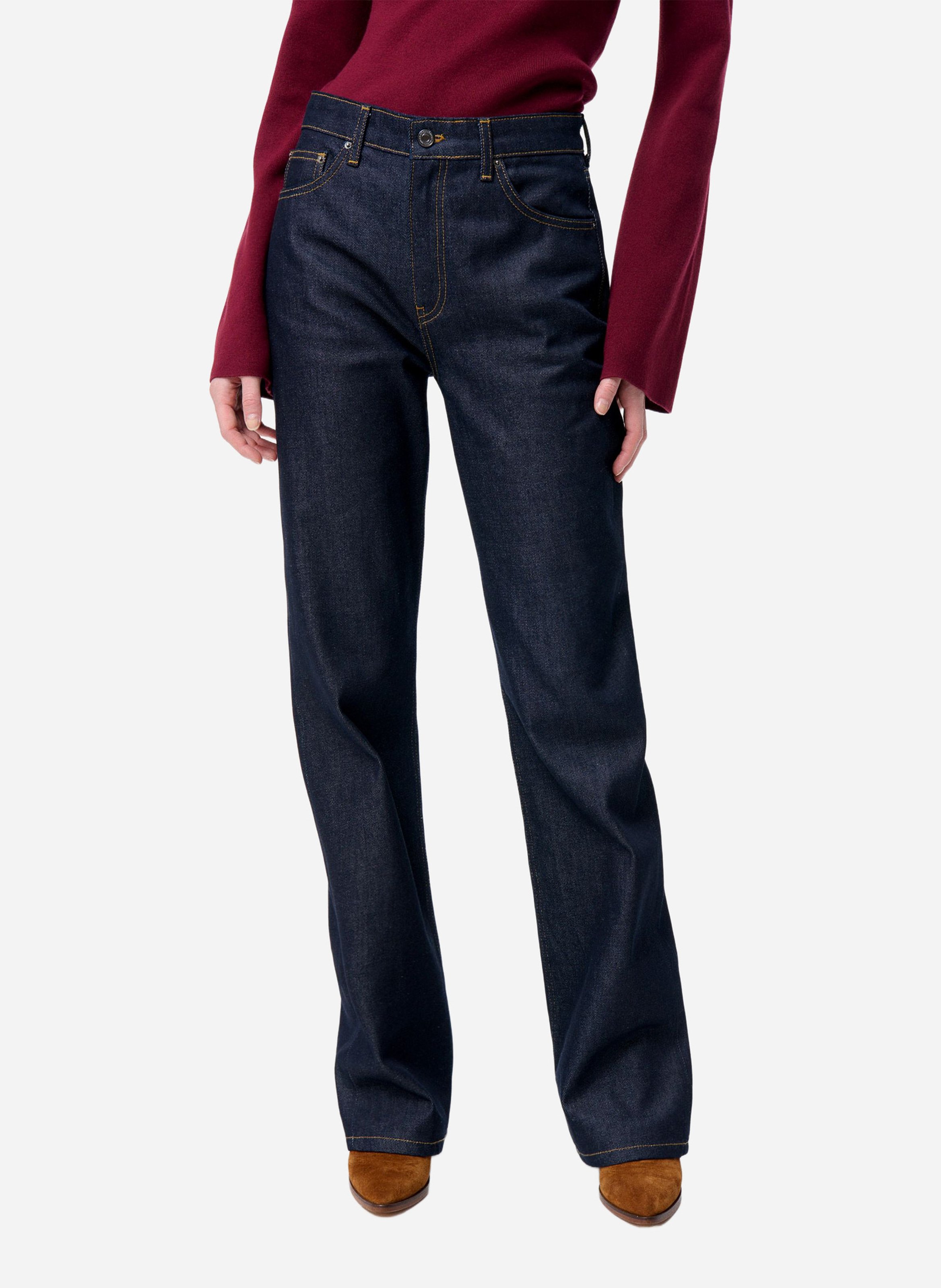 Pantalon taille haute en denim brut VANESSA BRUNO Bleu