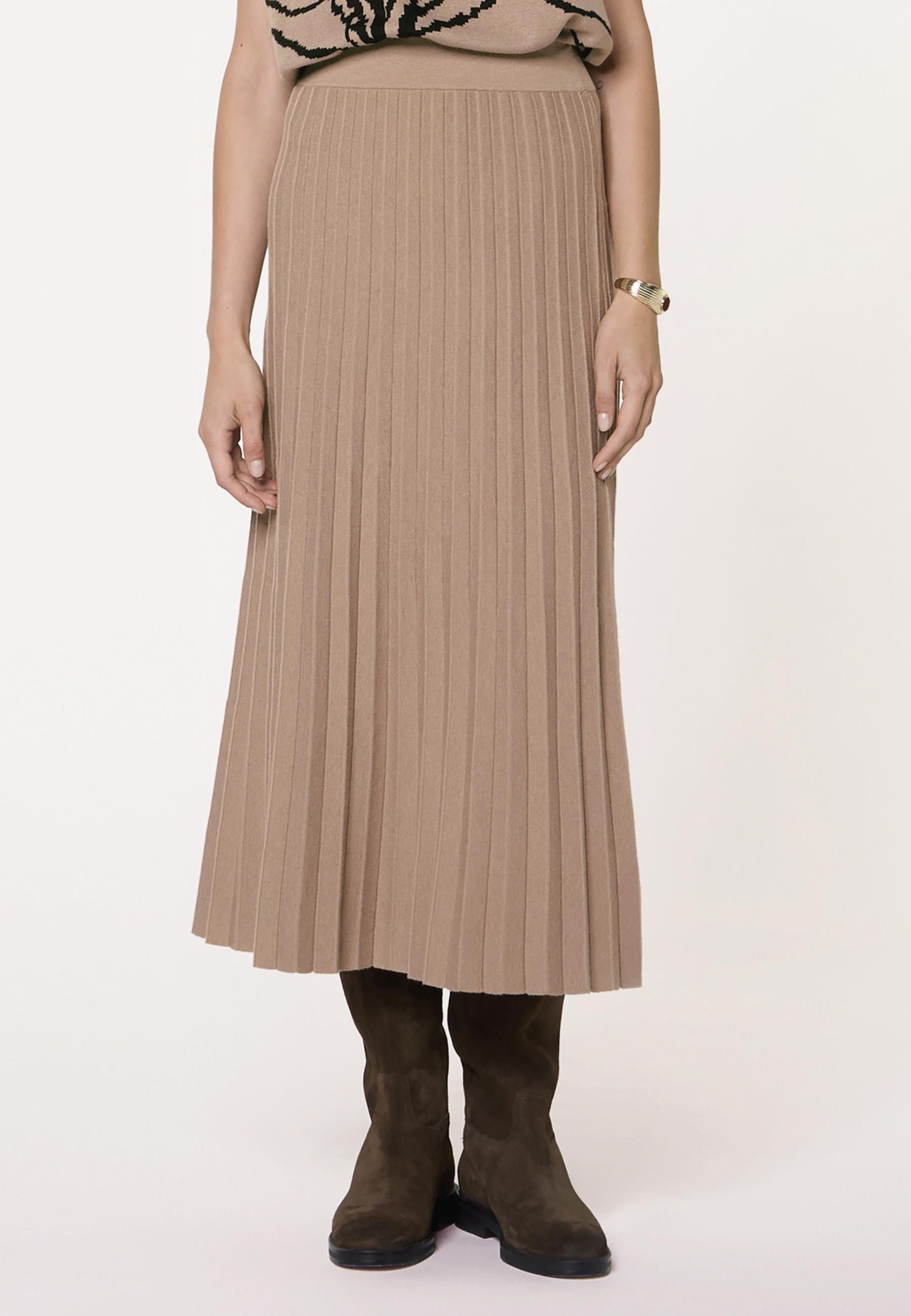 Knitted pleated skirt RODIER Brown