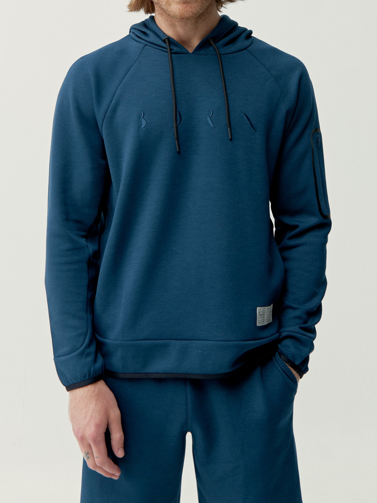 Performance Hooded Sports Sweatshirt BORN LIVING YOGA Blue