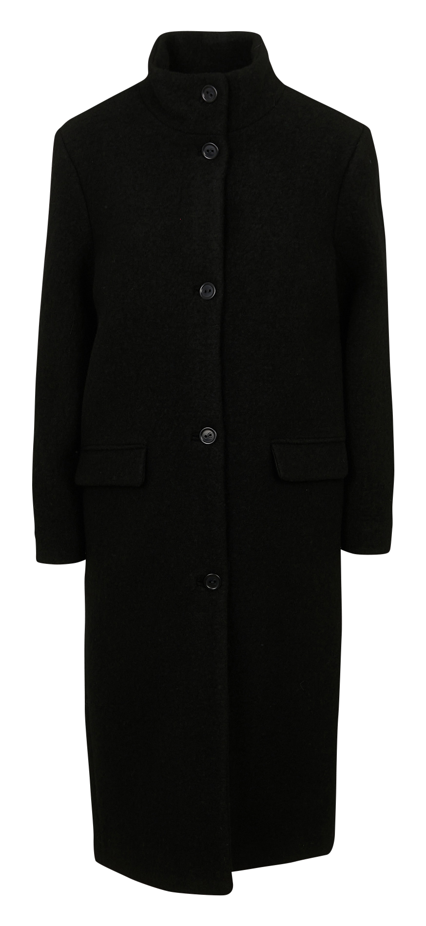 Manteau midi col montant en laine COTELAC Noir