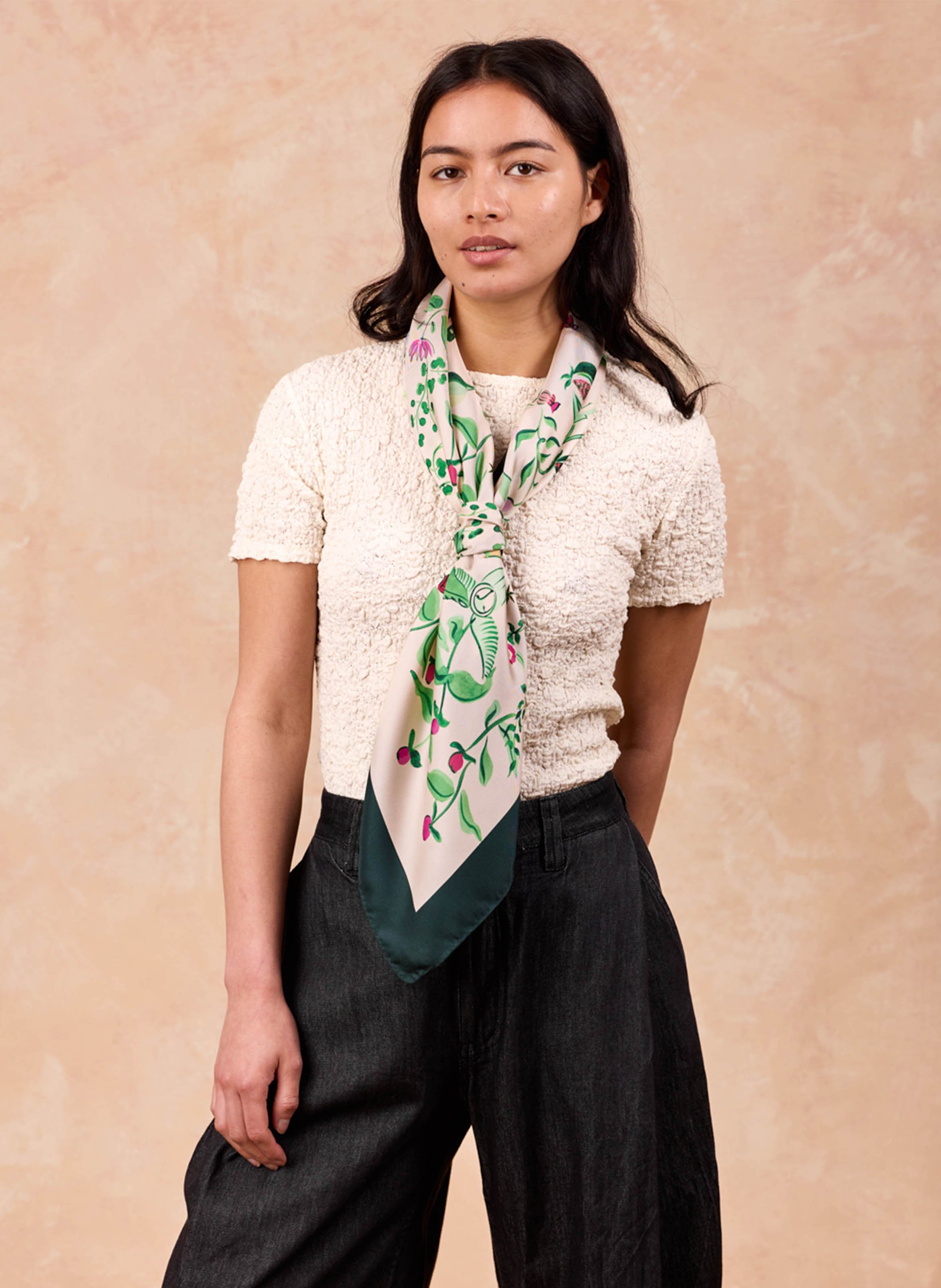 Floaty silk scarf PETITJEAN PARIS Blue