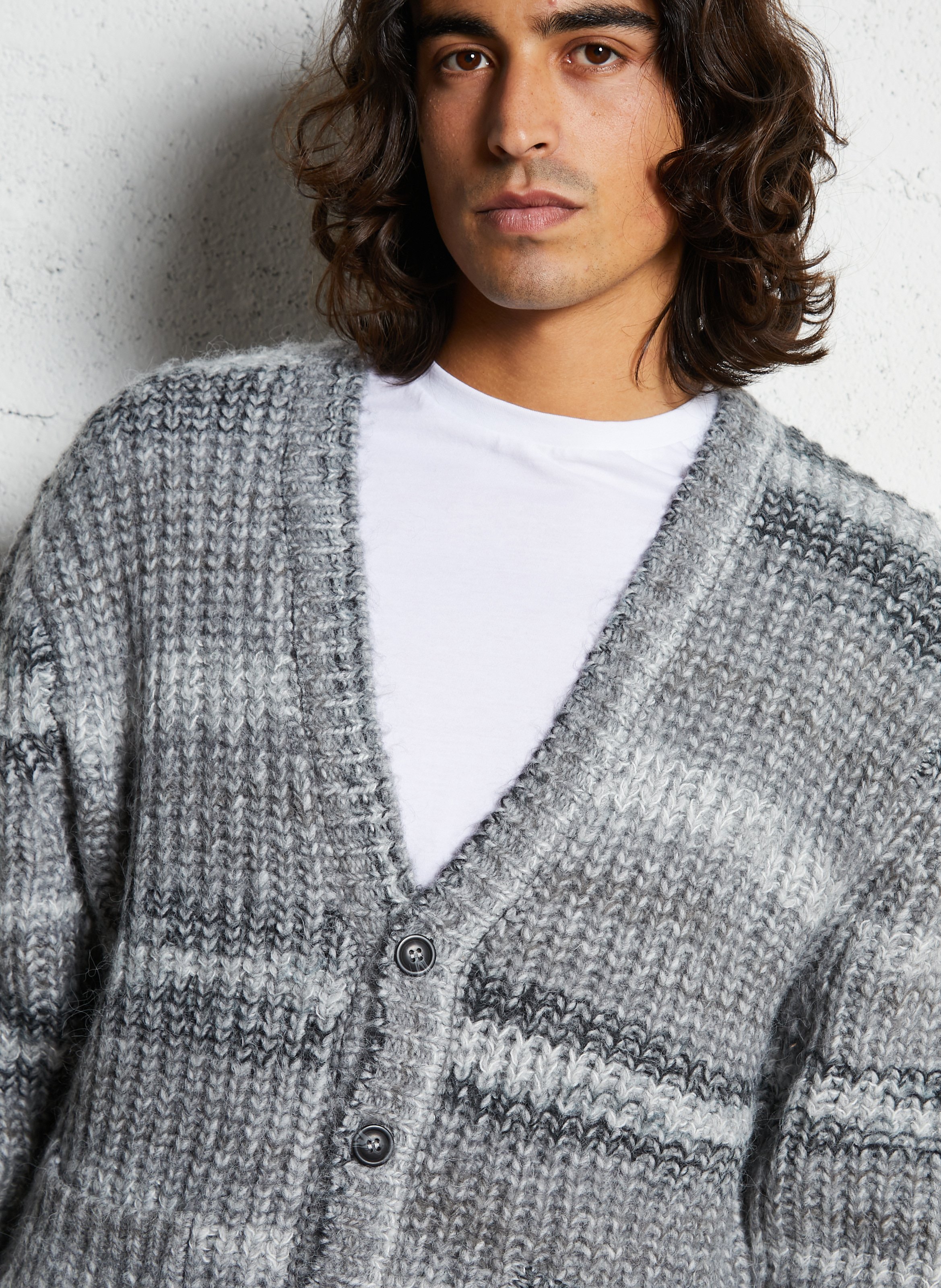 Gilet oversize col V SOLID Noir