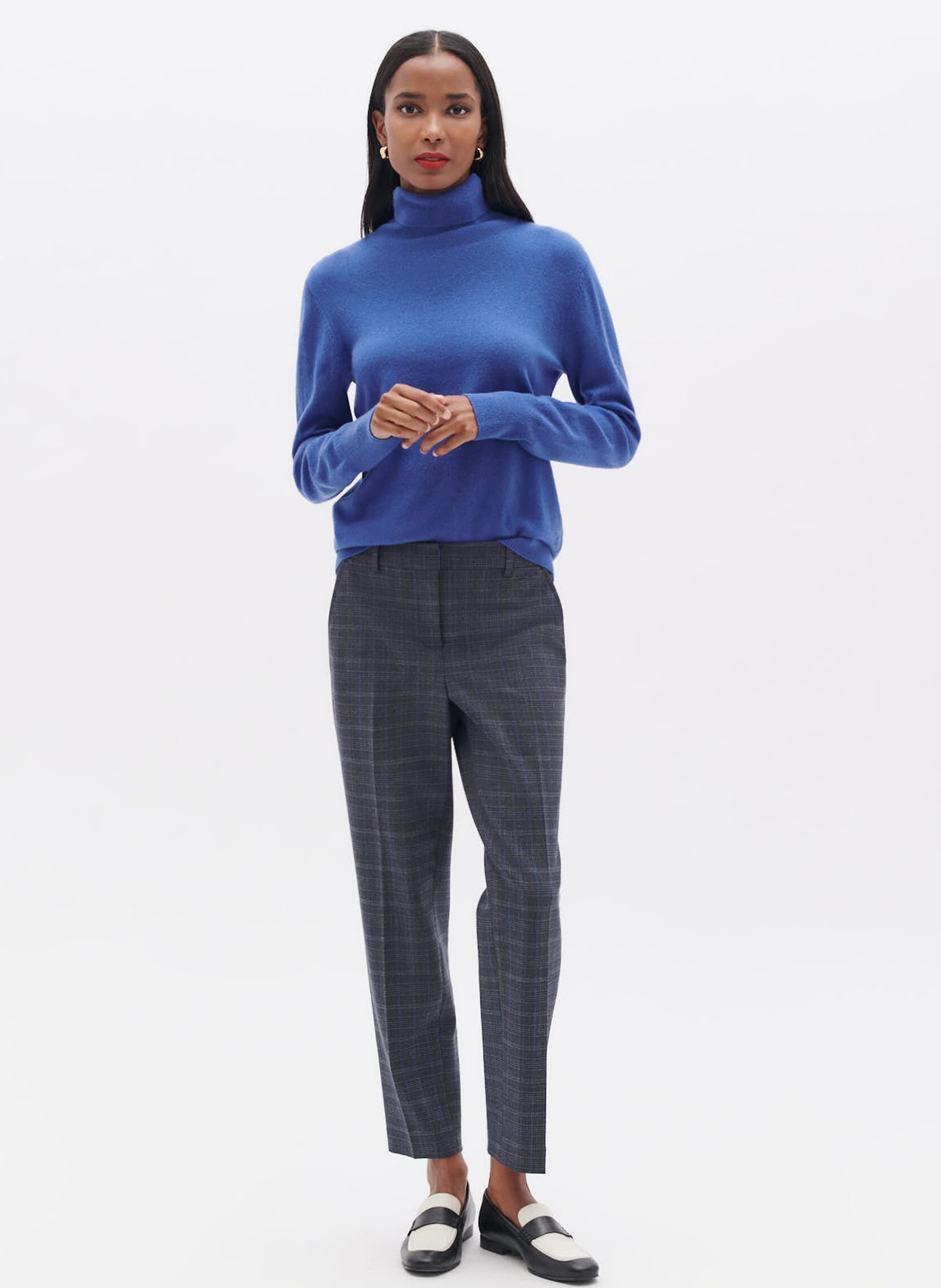 Cashmere straight-cut turtleneck sweater CAROLL Blue