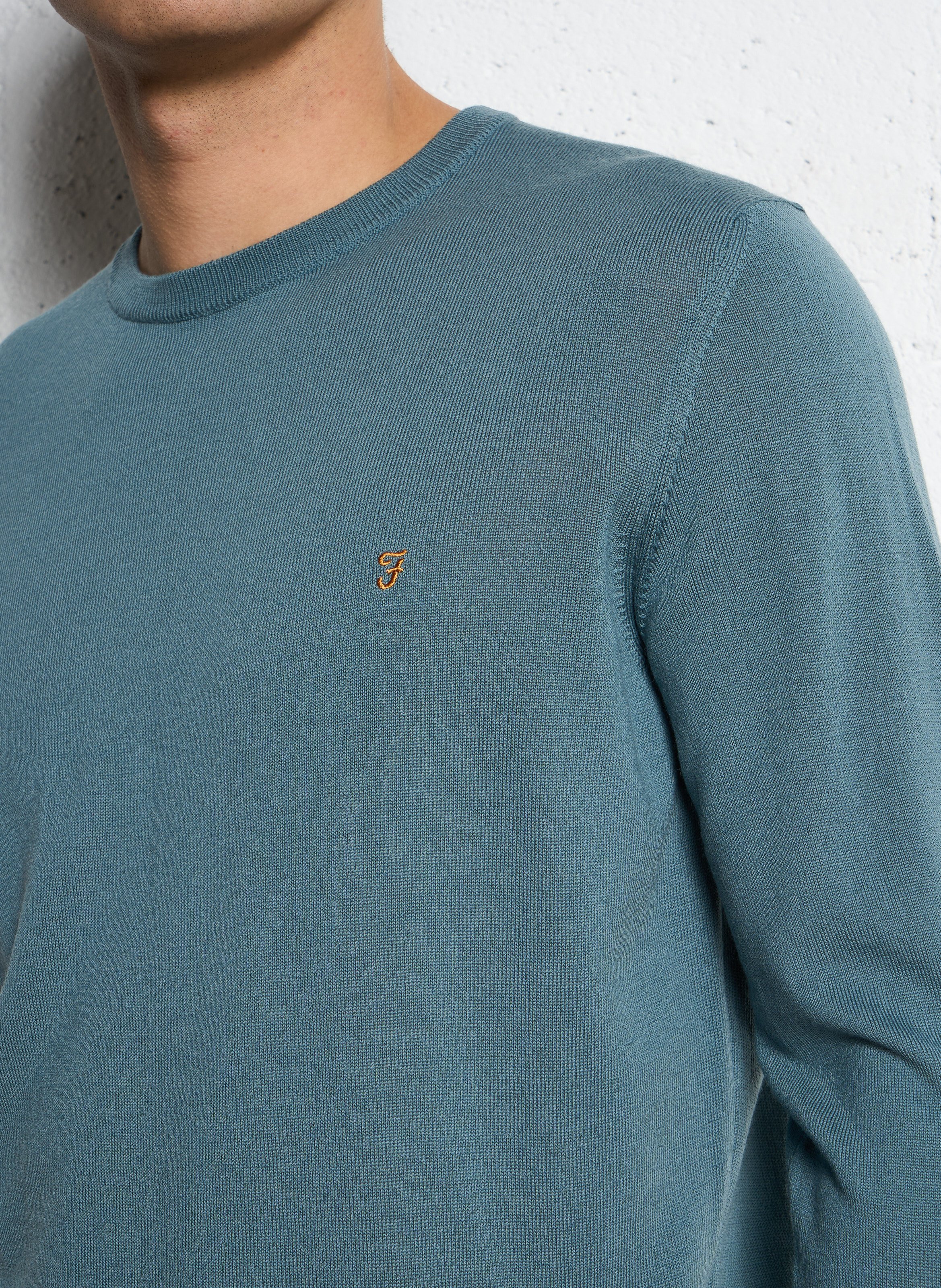 Pull regular en laine mérinos FARAH Bleu