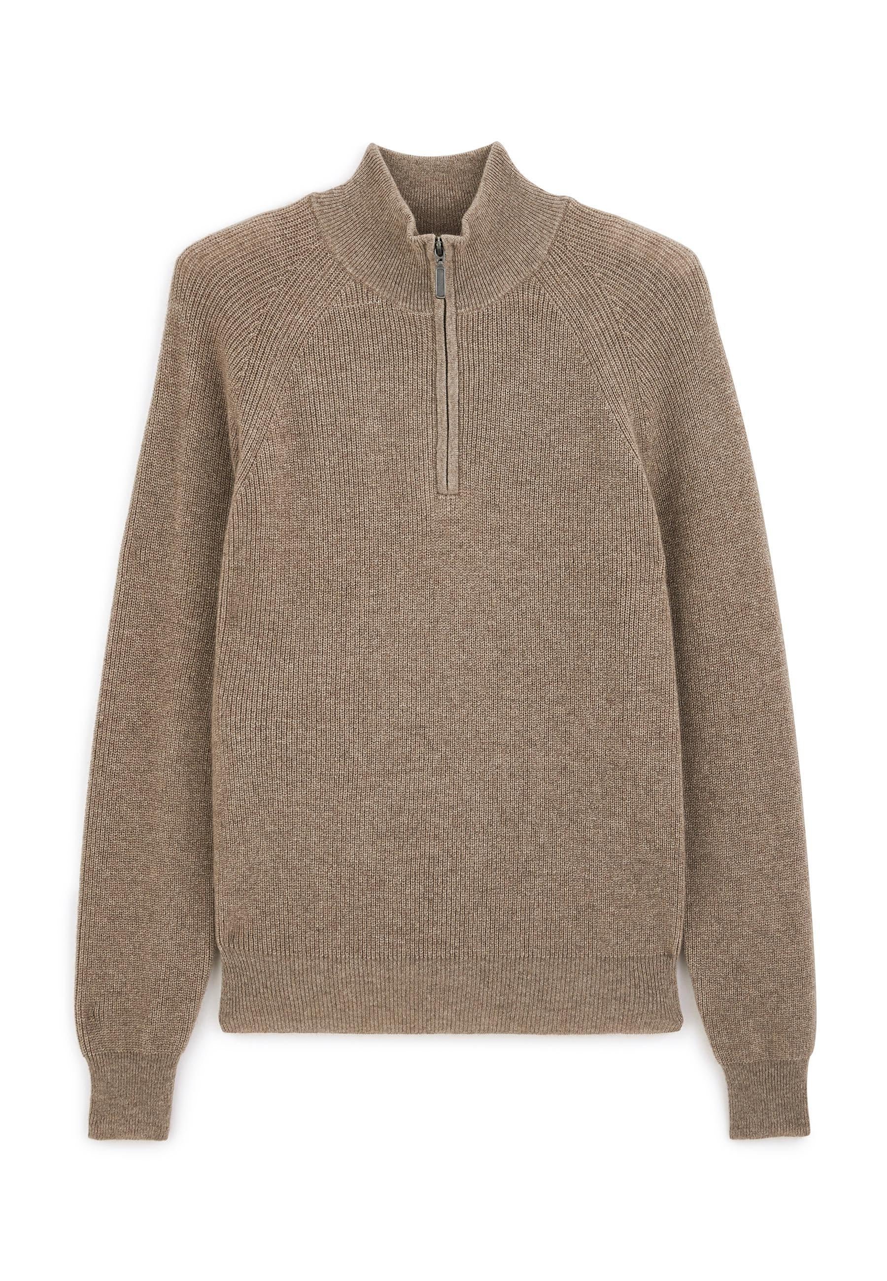 Pull camionneur à côtes en cachemire 4 fils RODIER Marron