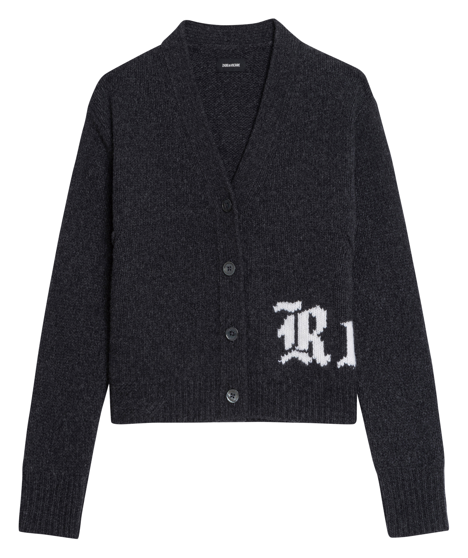 V-Ausschnitt-Knopfleiste aus Wolle ZADIG&VOLTAIRE Grau