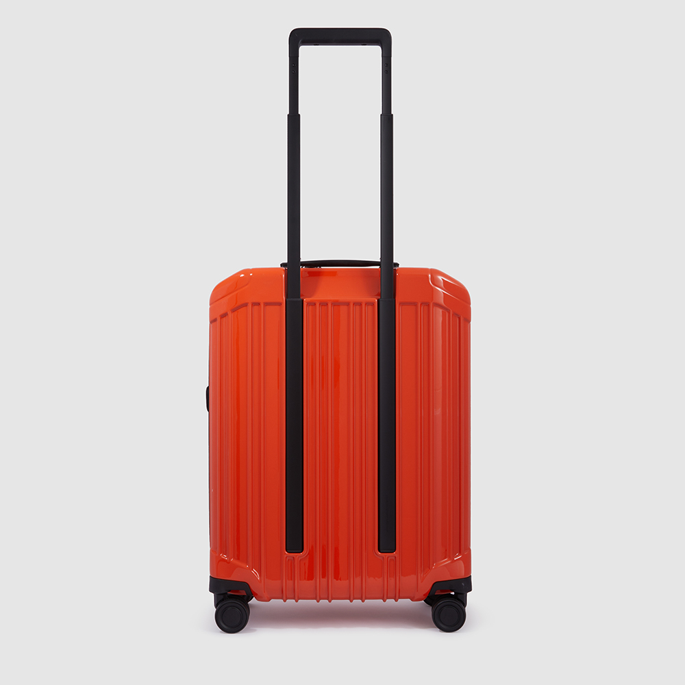 Cabin trolley suitcase with 4 wheels, TSA lock, and USB and USB type-C ports PIQUADRO Orange