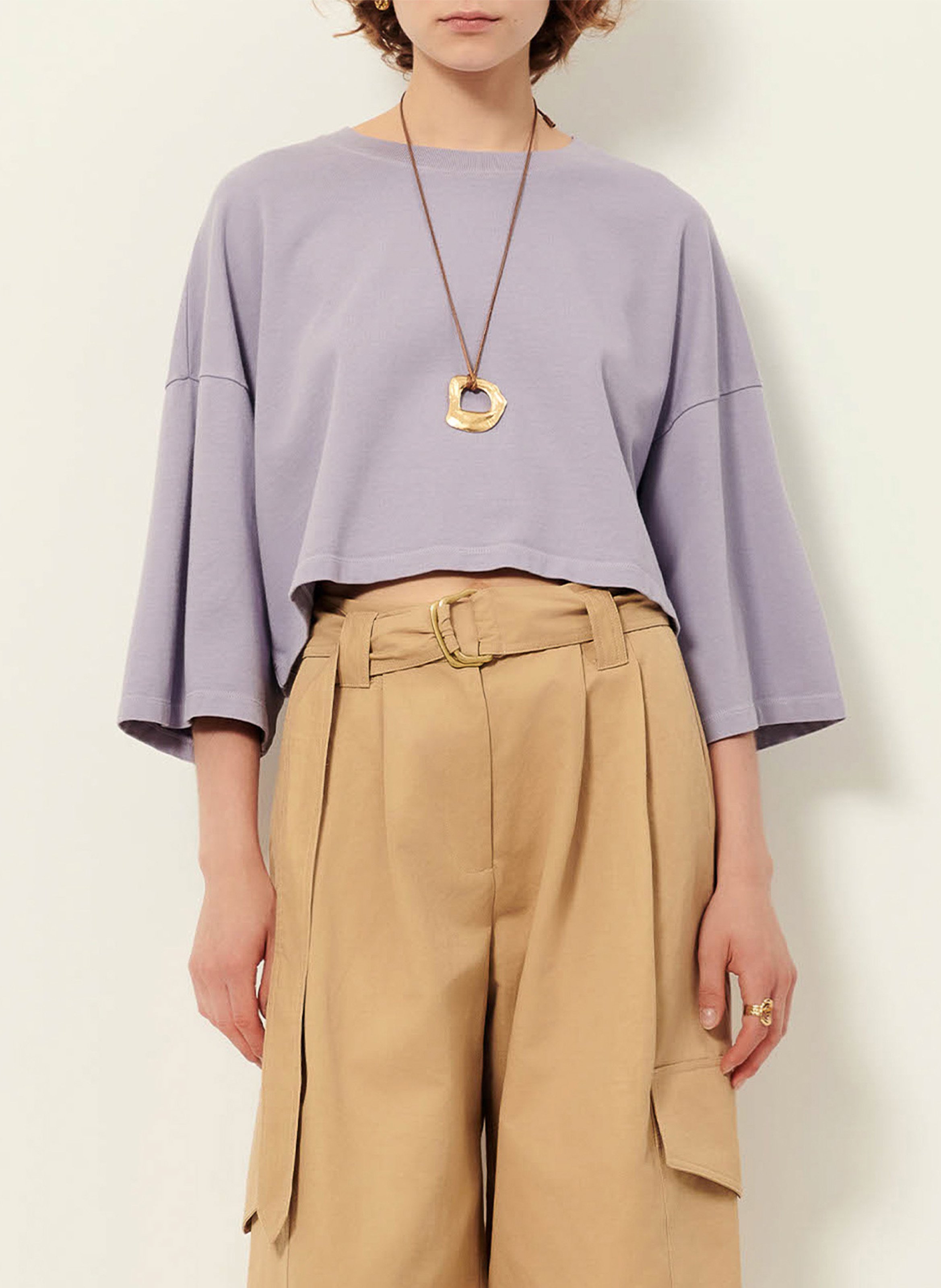 Camiliday round-neck sleeveless cotton top SESSUN Purple