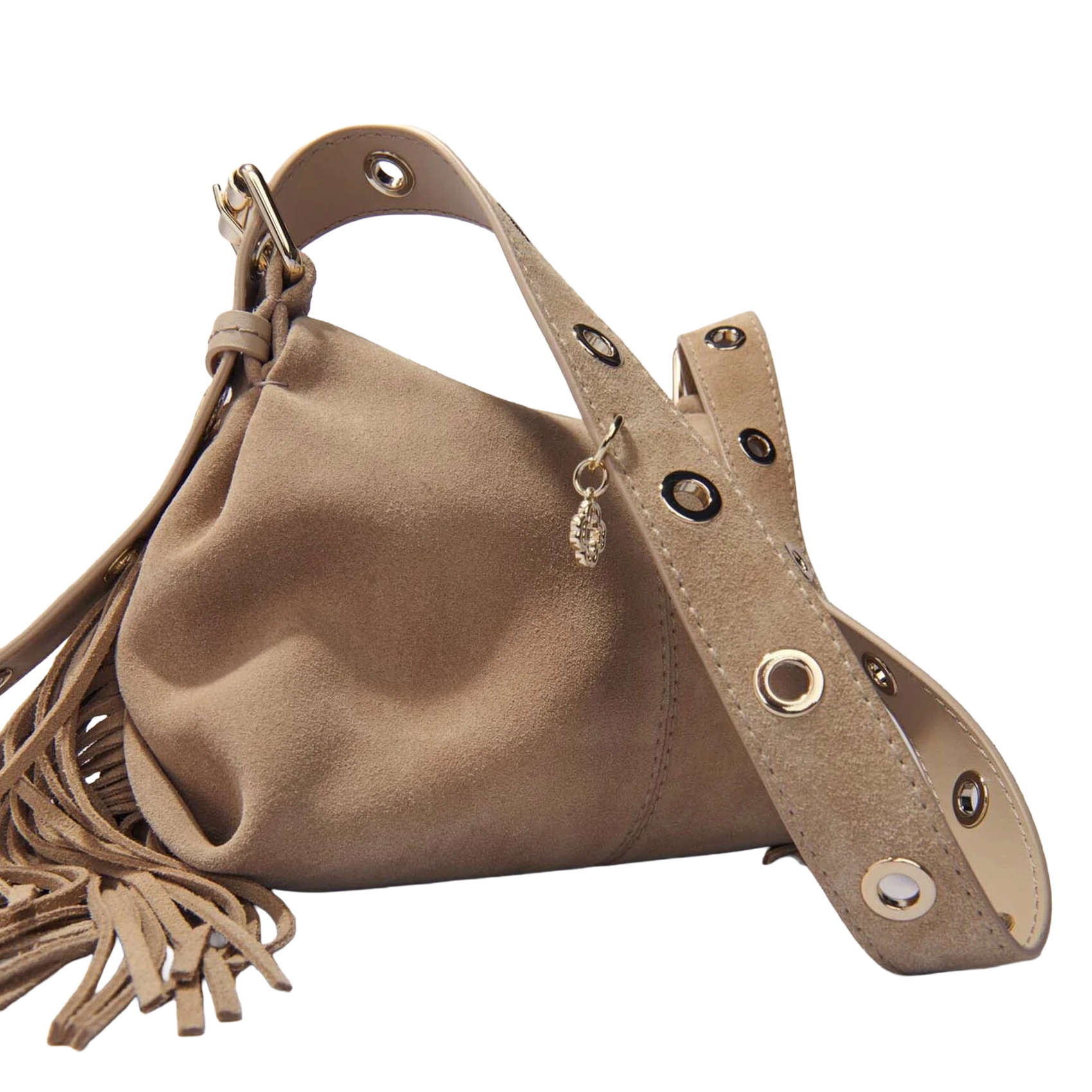 sac bandoulière en cuir MAJE Marron