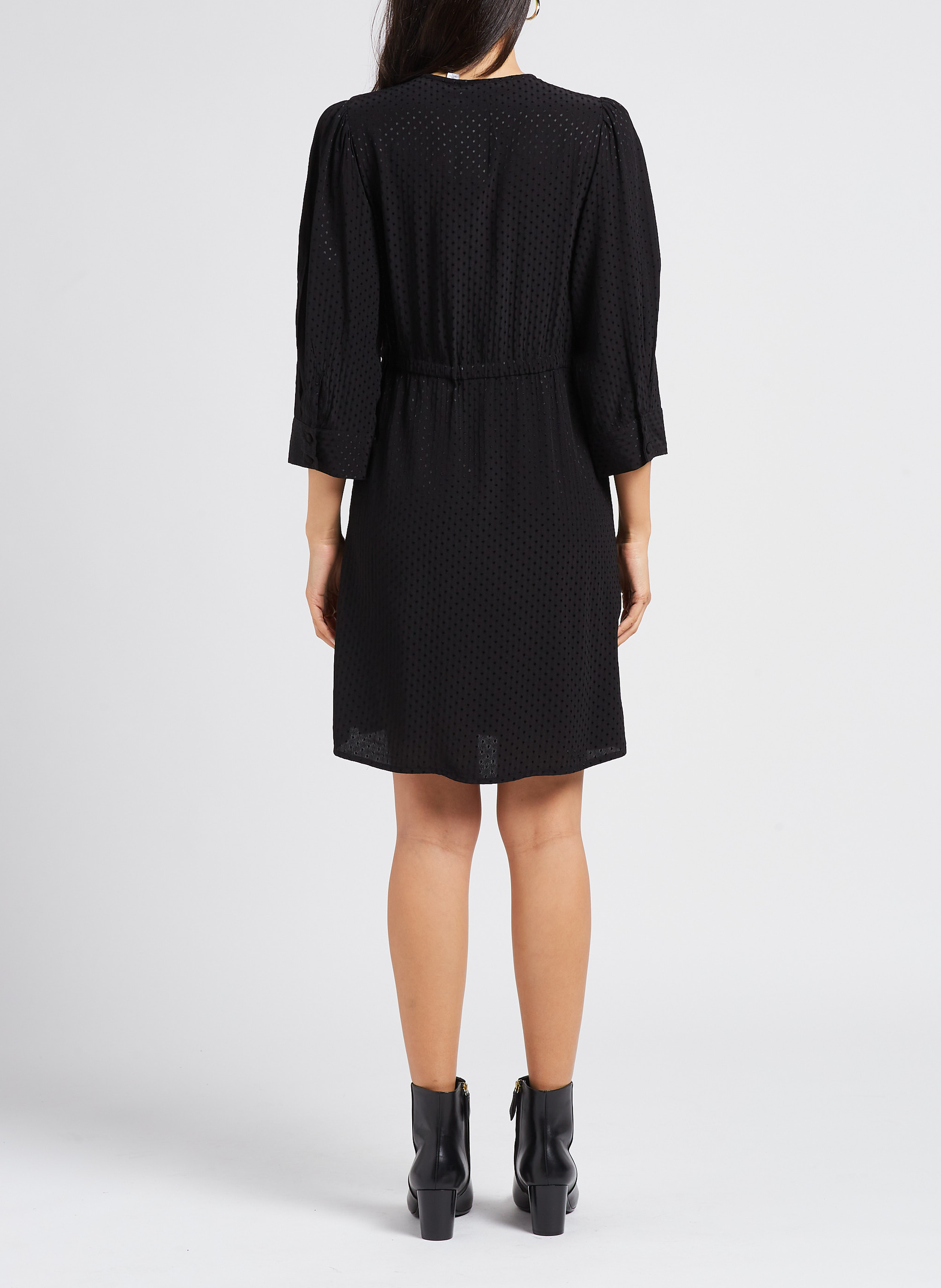 Straight textured wrapover dress VILA Black