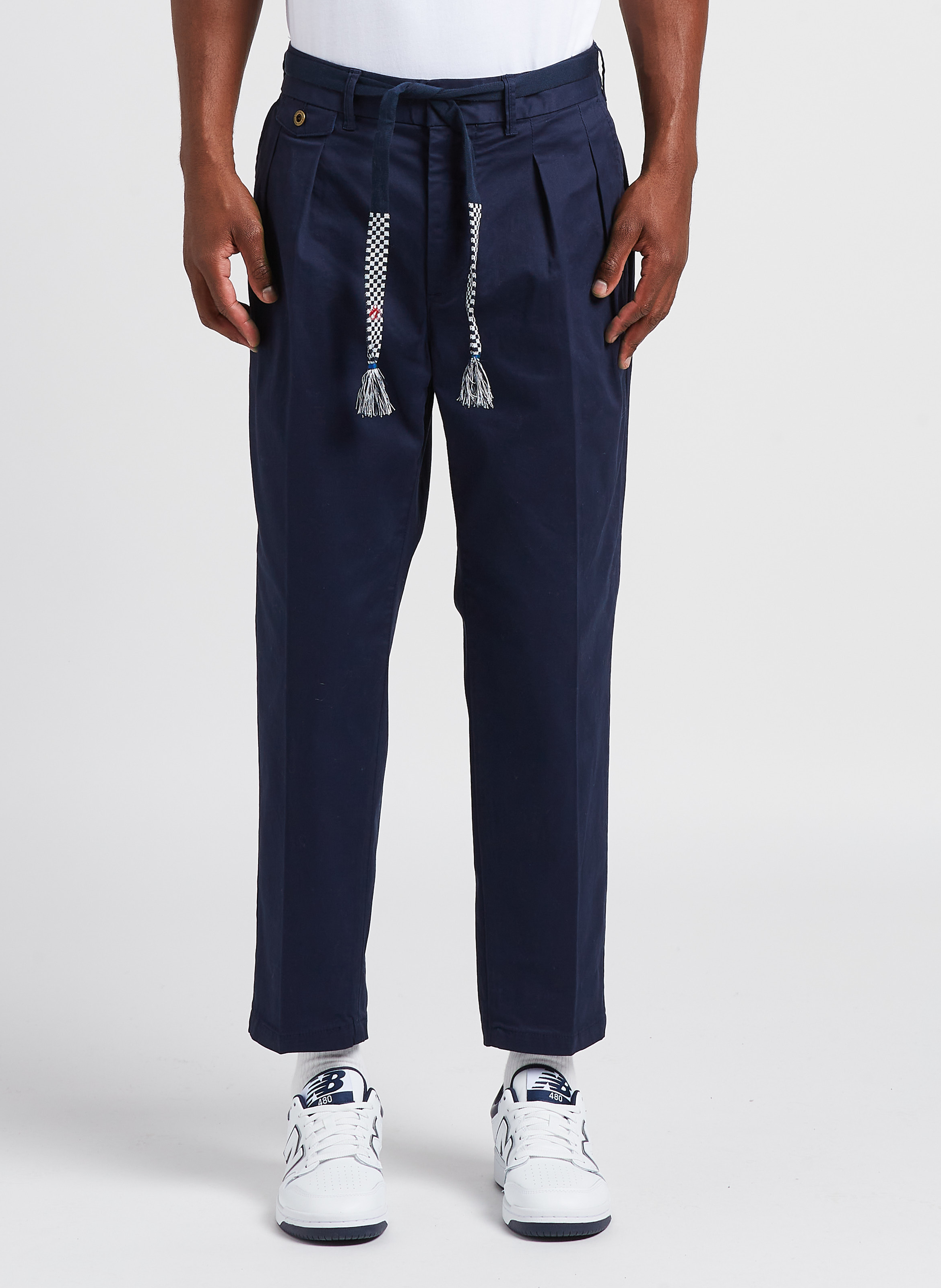 Pantalon droit en coton bio mélangé  SCOTCH AND SODA Bleu