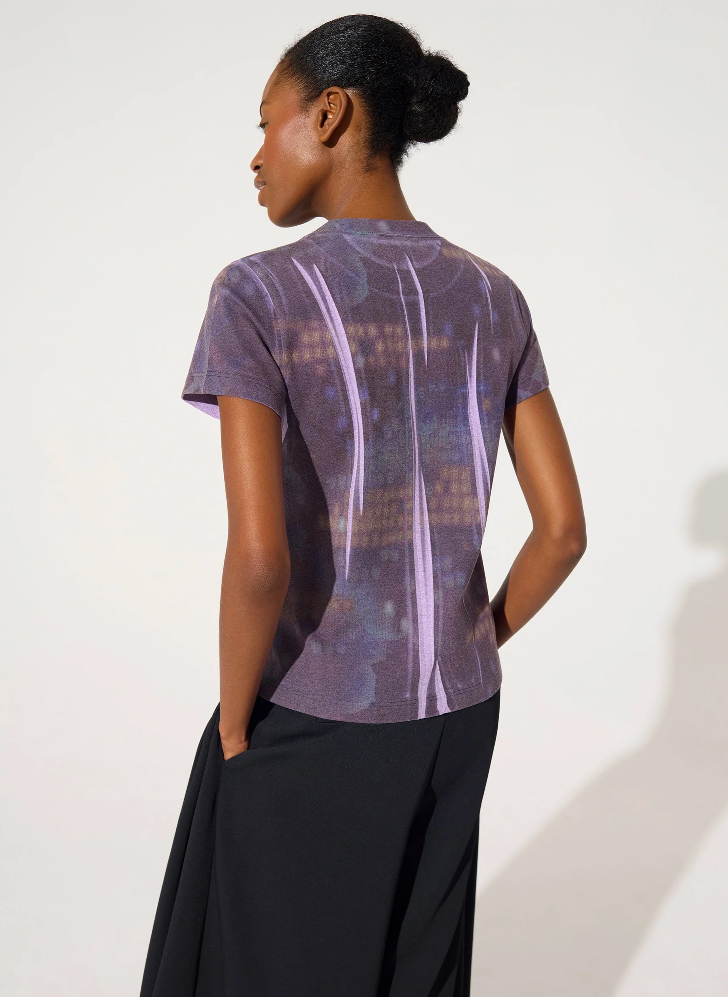 Tee-shirt col rond en coton mélangé COTELAC Violet