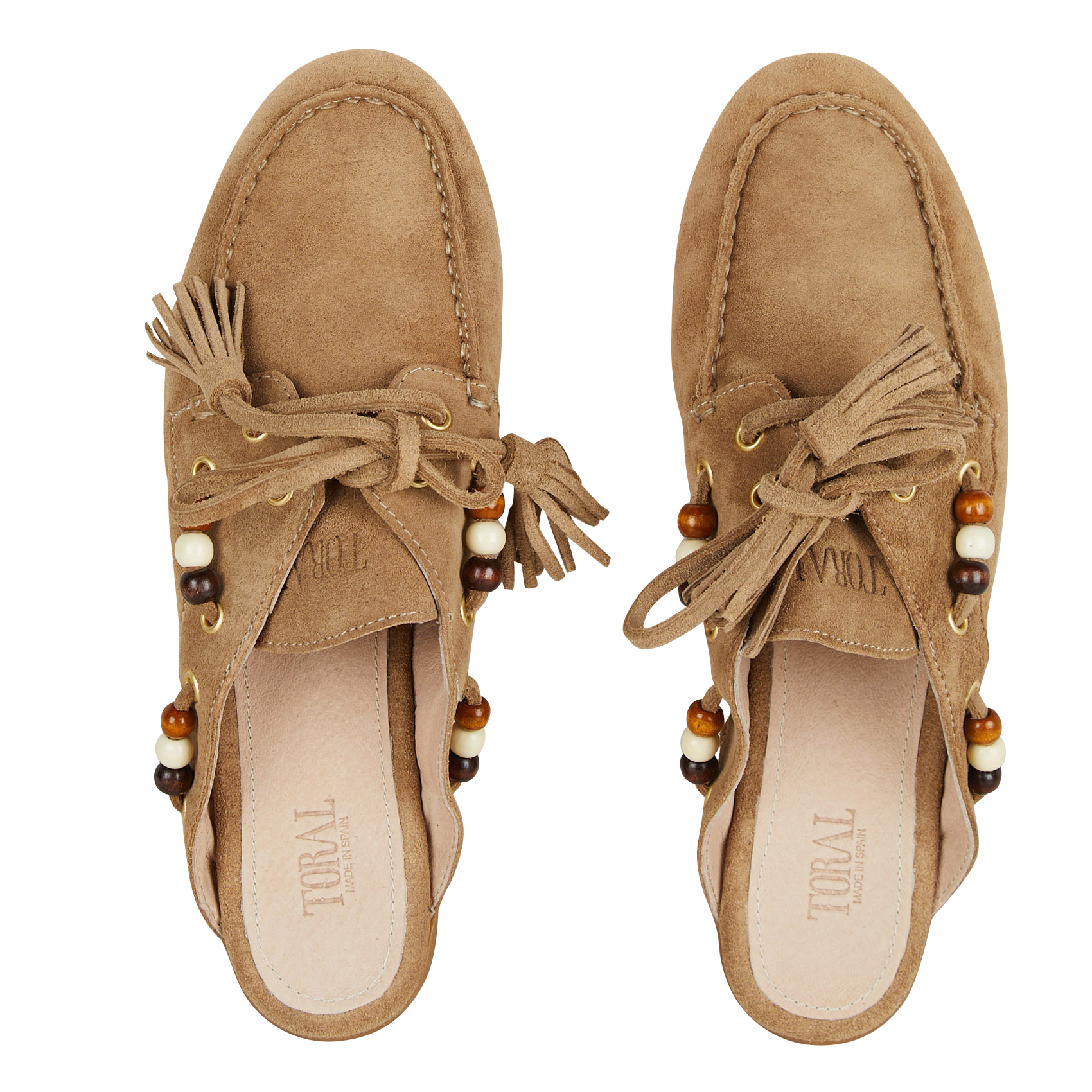 Mules en cuir velours TORAL Marron